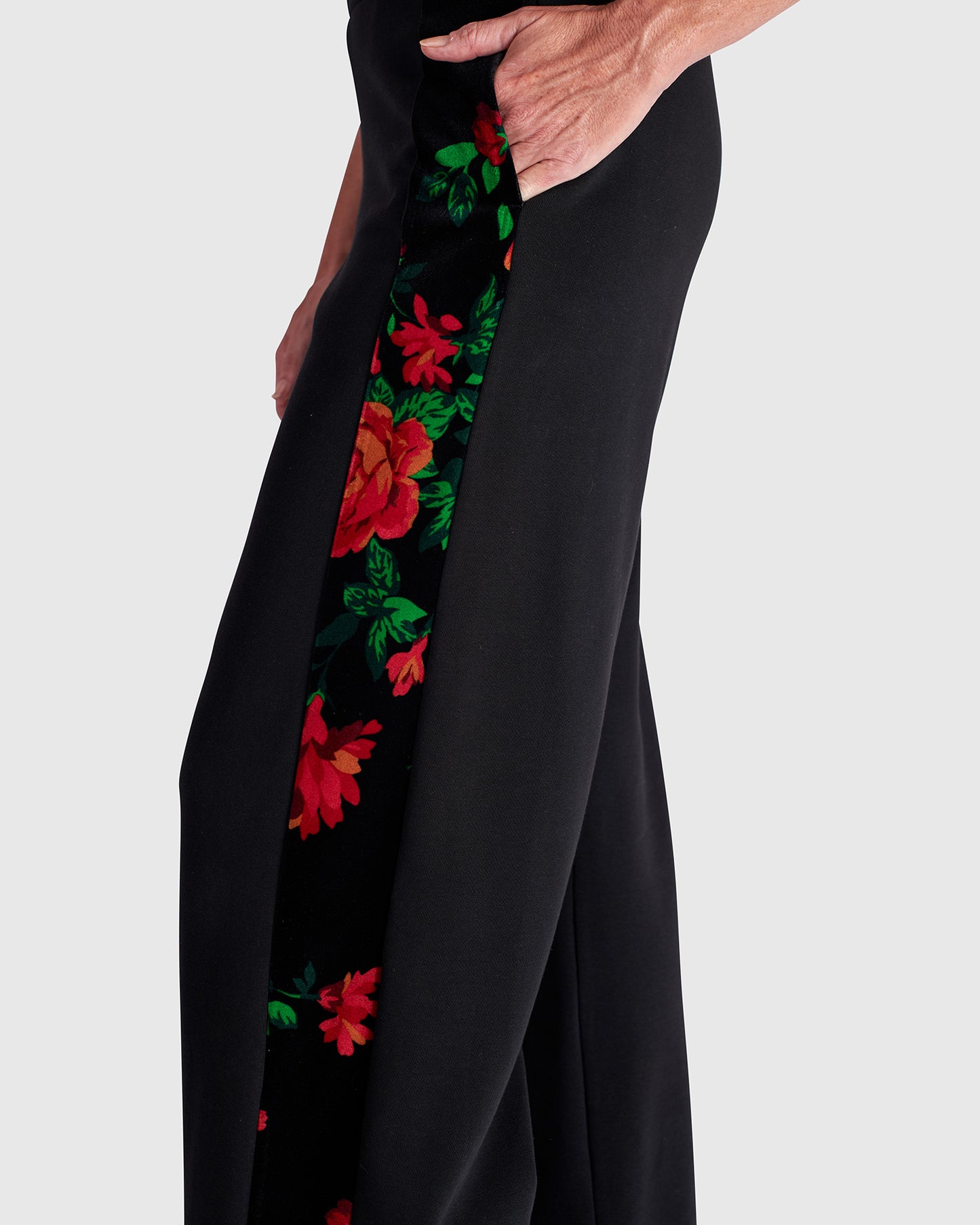 מכנסי בסטי פס פרחוני