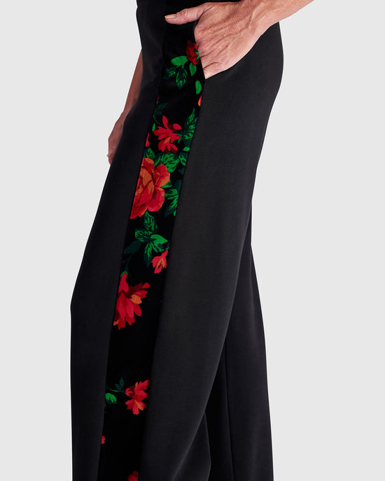 מכנסי בסטי פס פרחוני