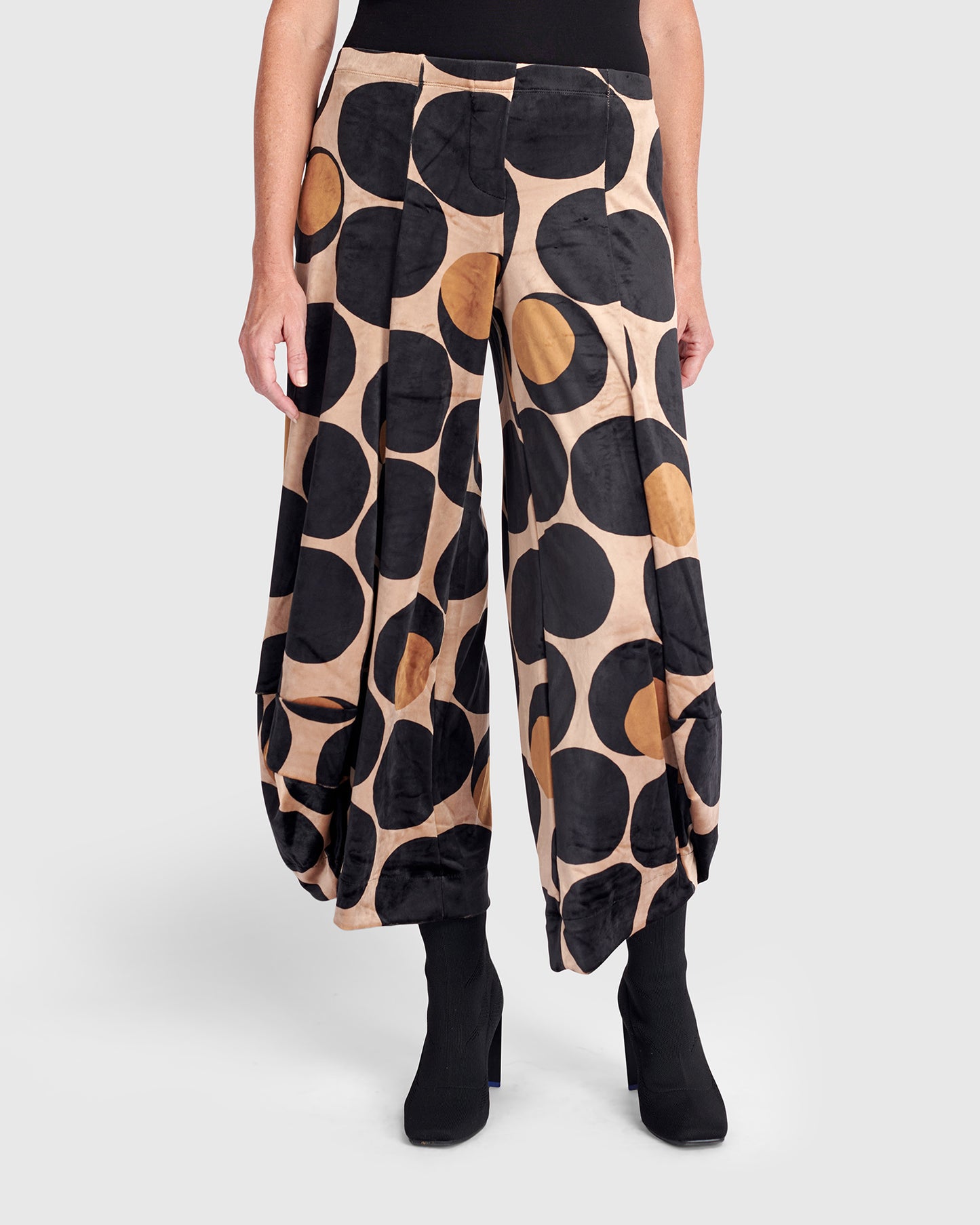 מכנסי פונטו קטיפה עיגולים