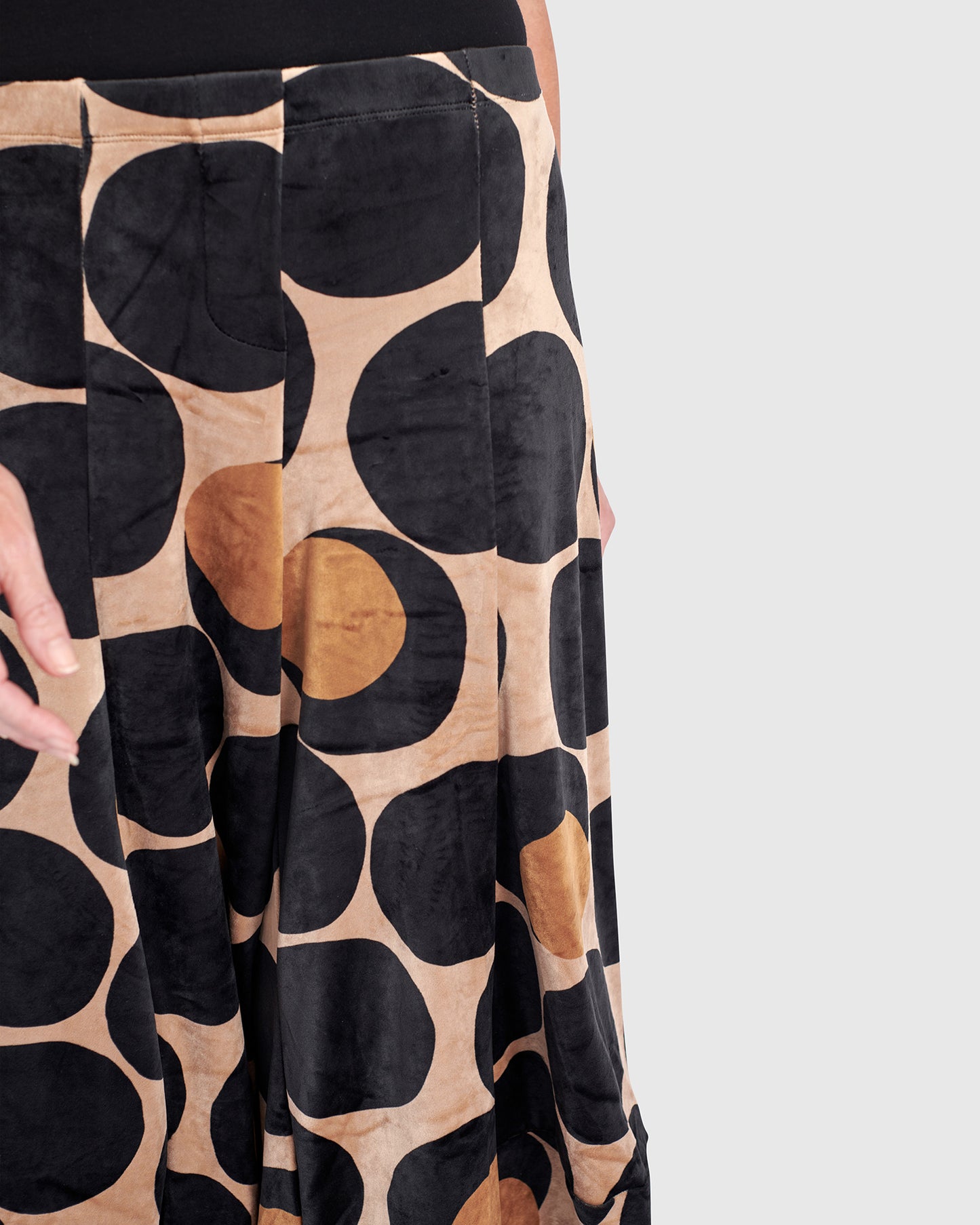 מכנסי פונטו קטיפה עיגולים