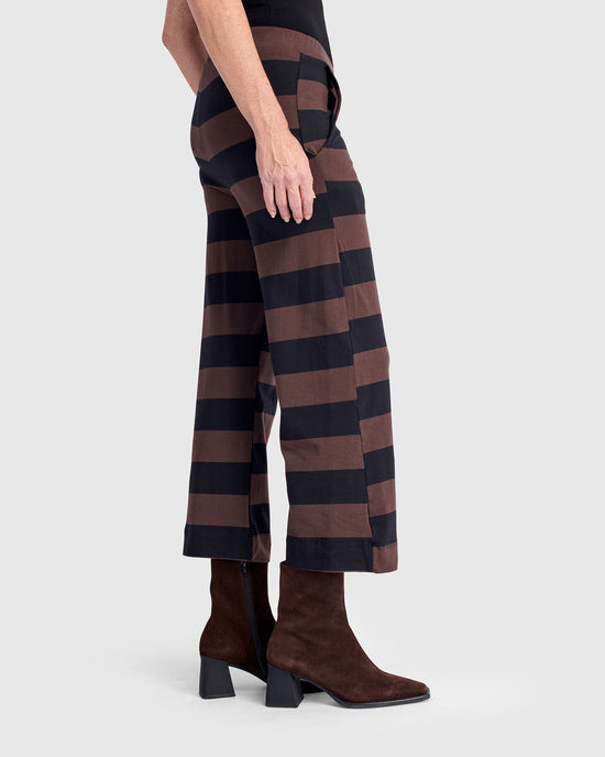 מכנסי אורבן בסטי פסים חום