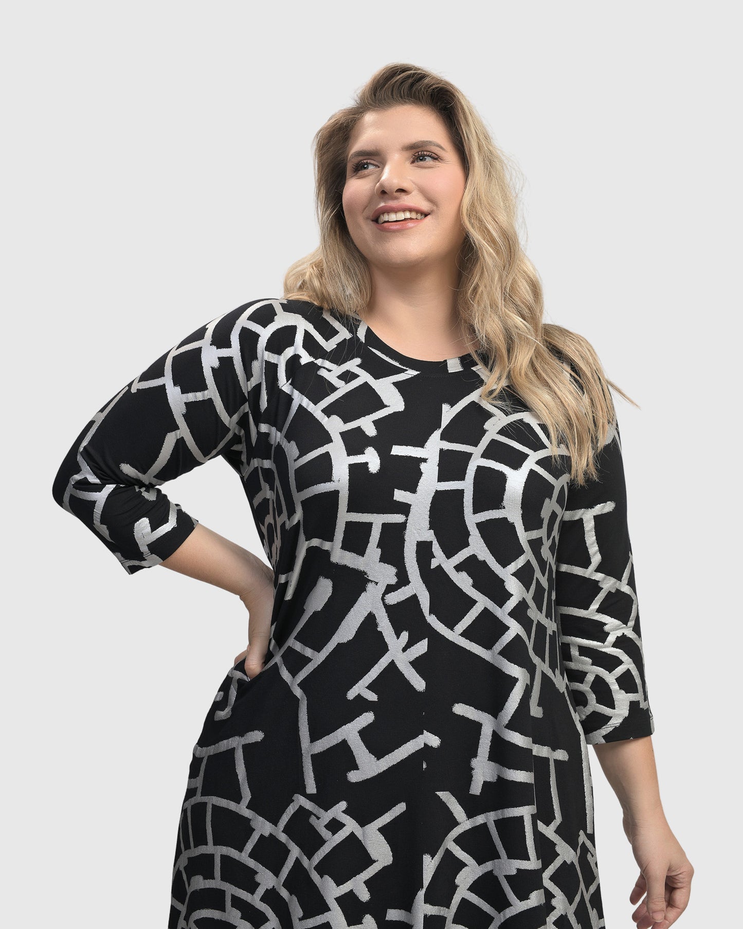 שמלה קלמנטיין קצרה מודפסת