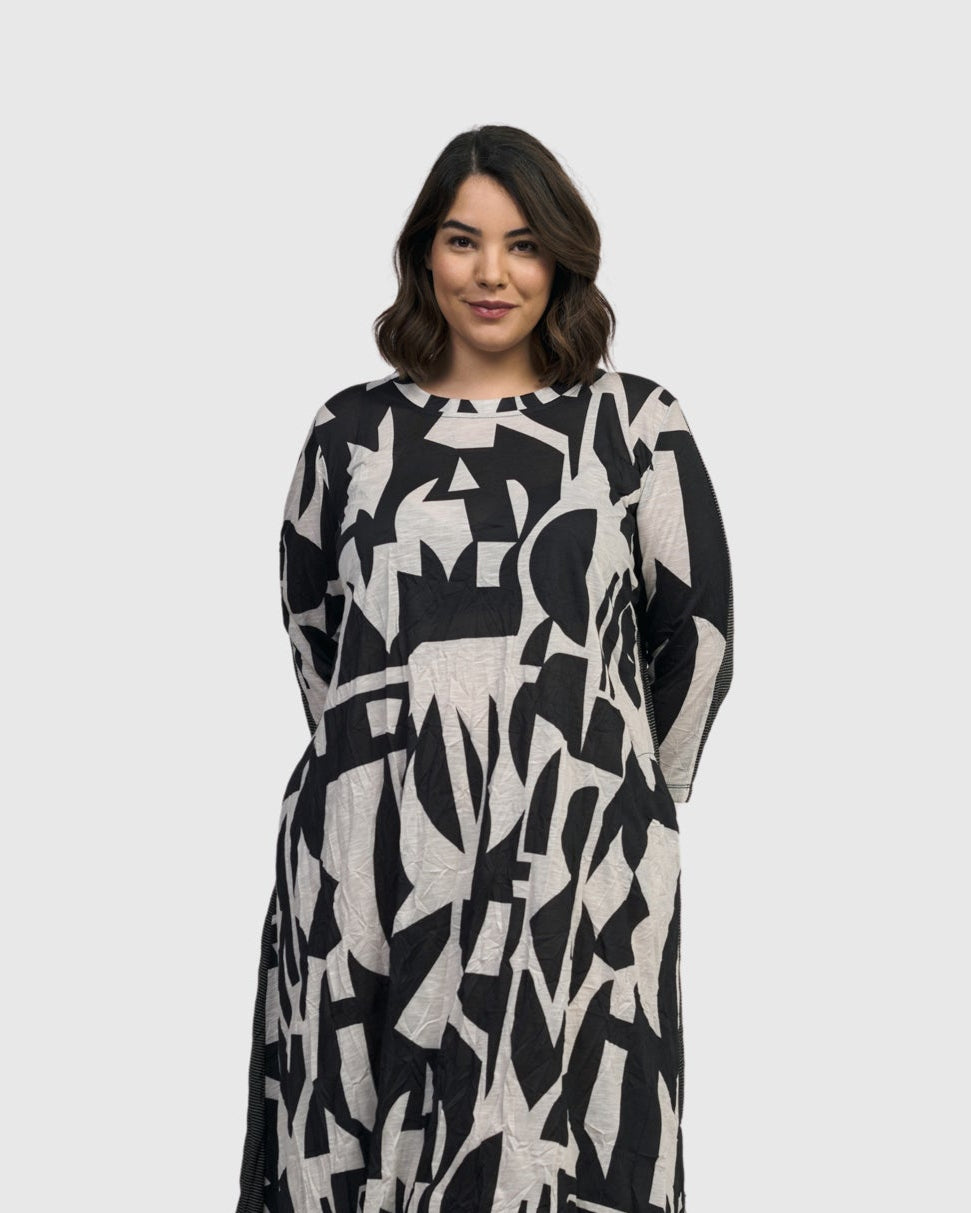 שמלה קרינקל חצי מיקס