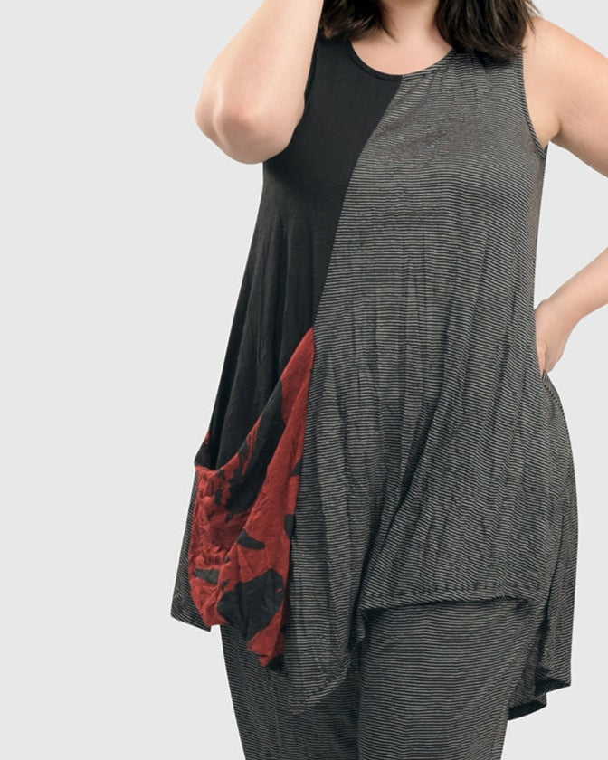 גופייה פס פסים אדום