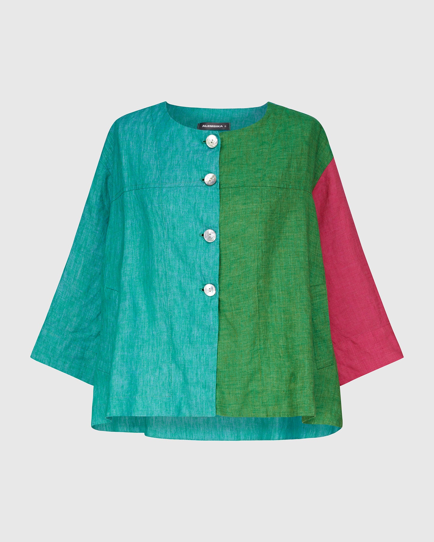 ז'קט פשתן קולורבלוק טרופיקל