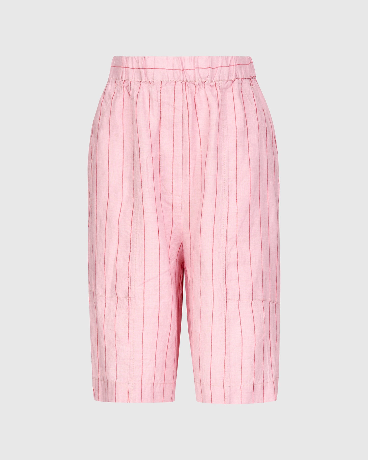 מכנסי ברמודה פשתן ורוד