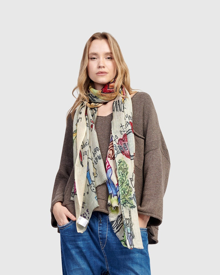 צעיף גרפיטי מודפסים