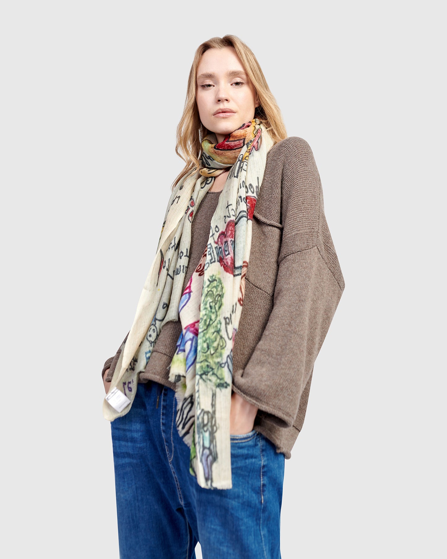 צעיף גרפיטי מודפסים