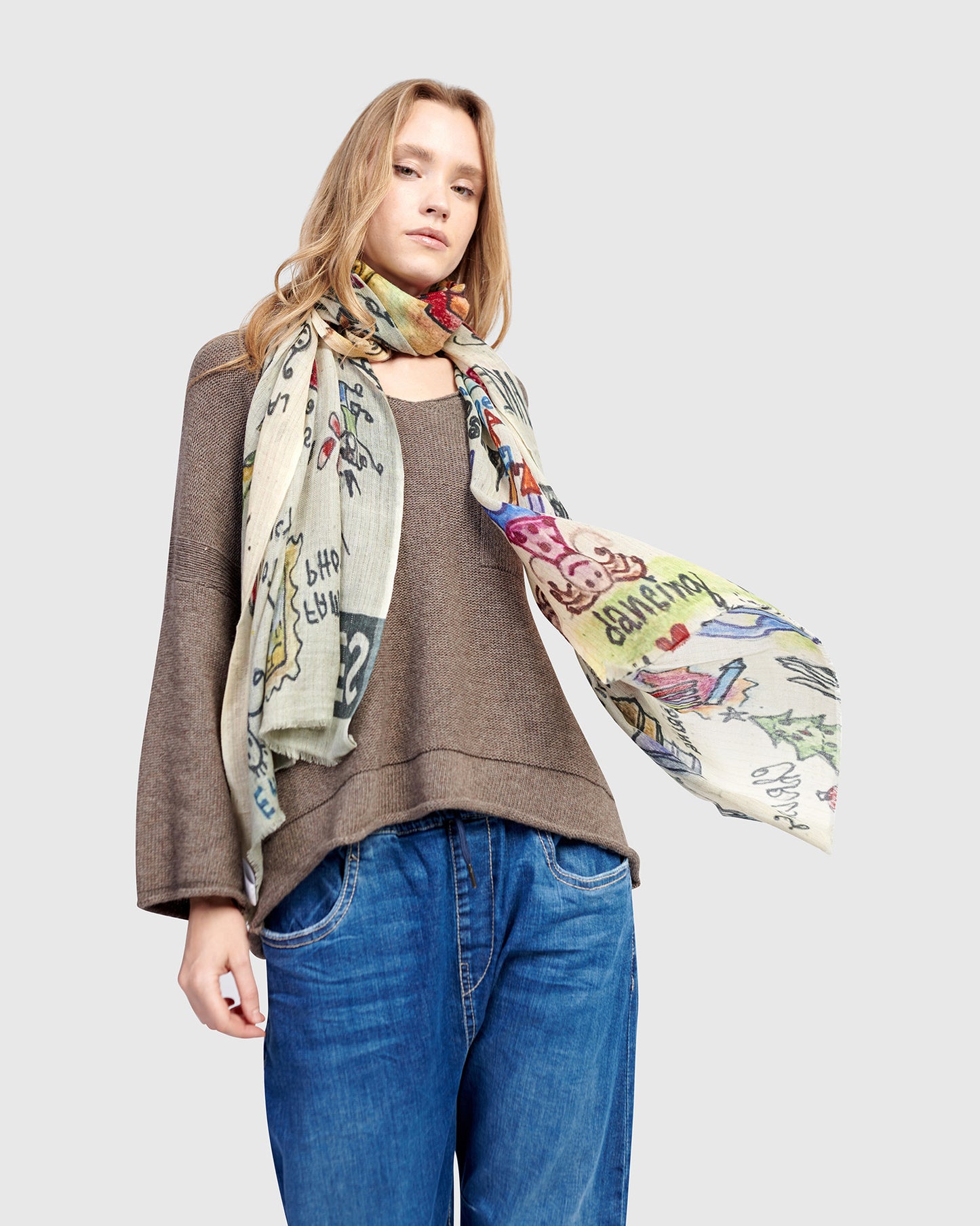 צעיף גרפיטי מודפסים