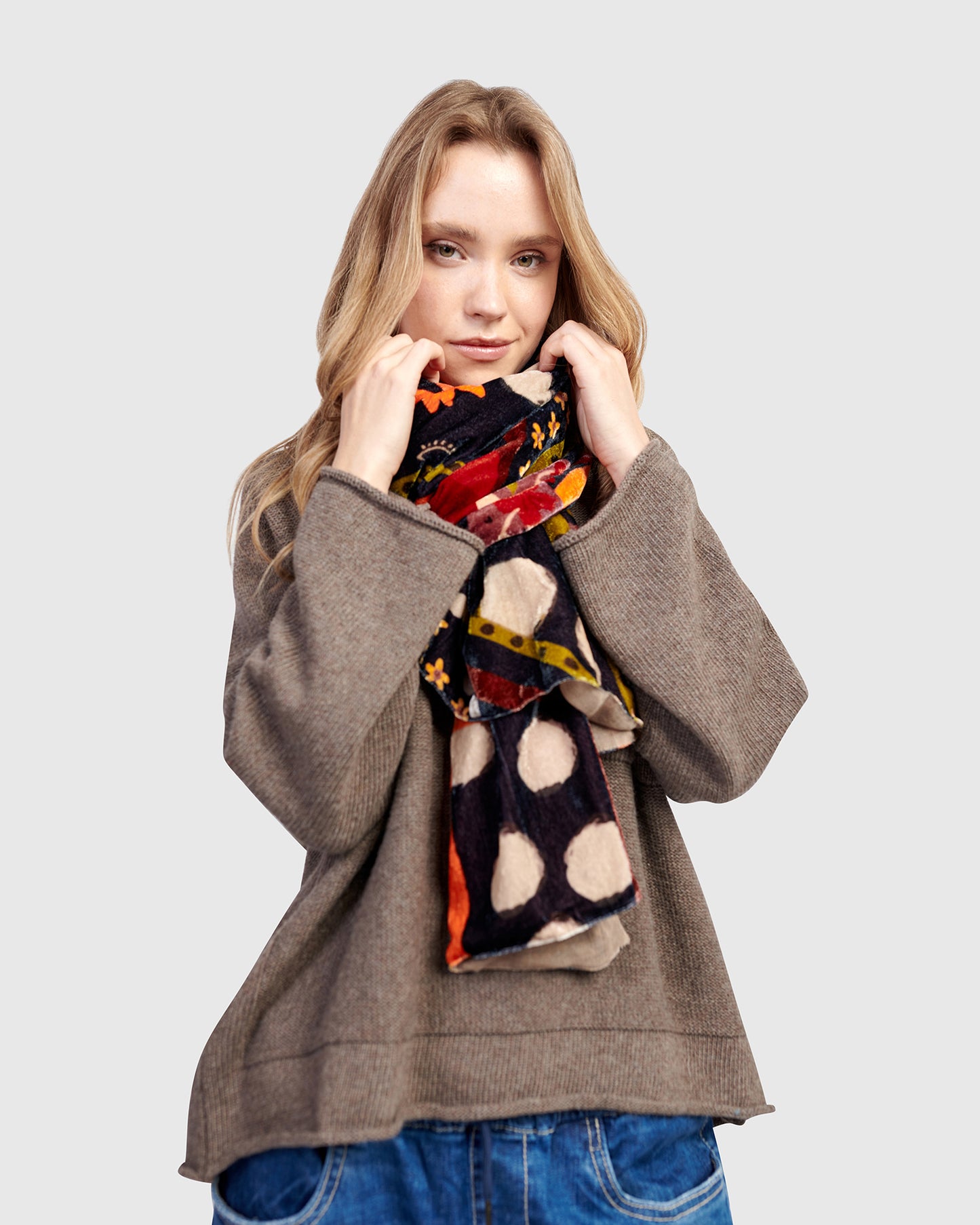 צעיף קטיפה מודפסים