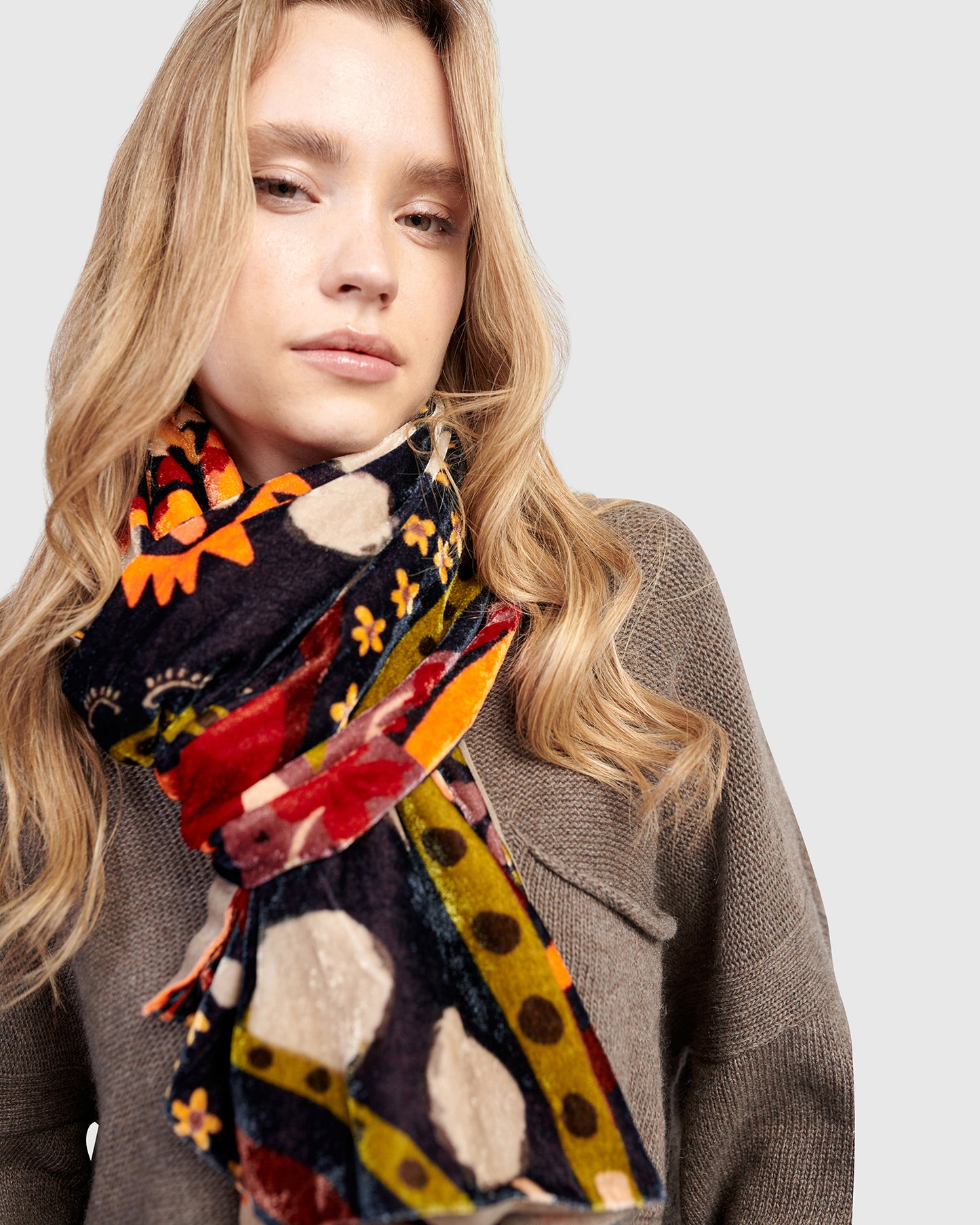 צעיף קטיפה מודפסים