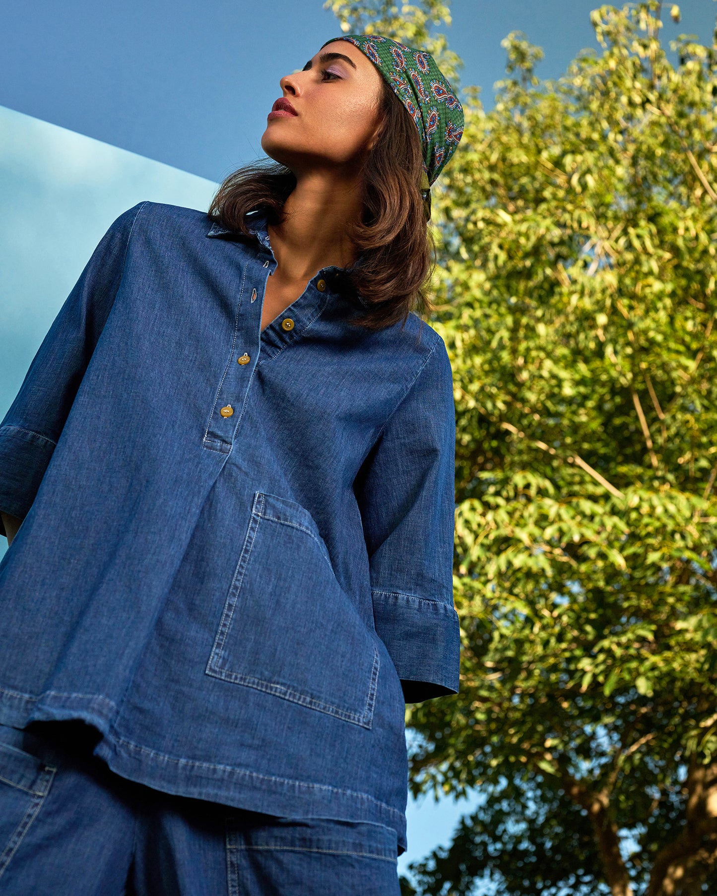 חולצה כיס ג'ינס