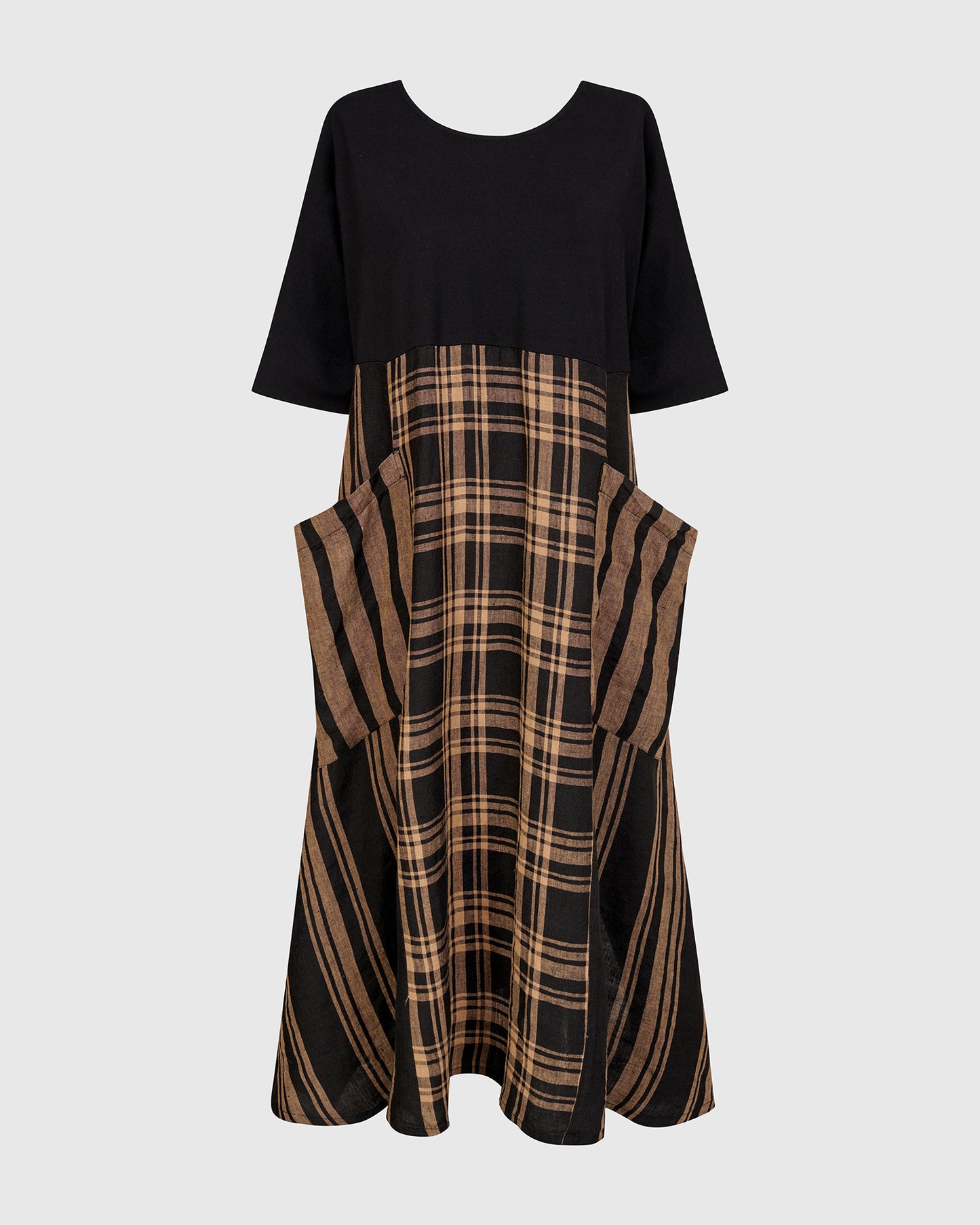 שמלה יערה פשתן שחורה