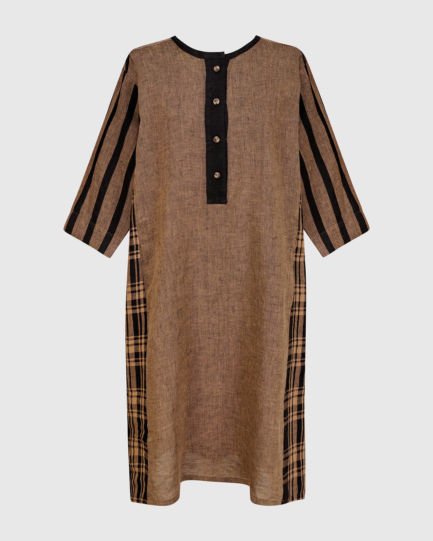 שמלה דלית פשתן חומה