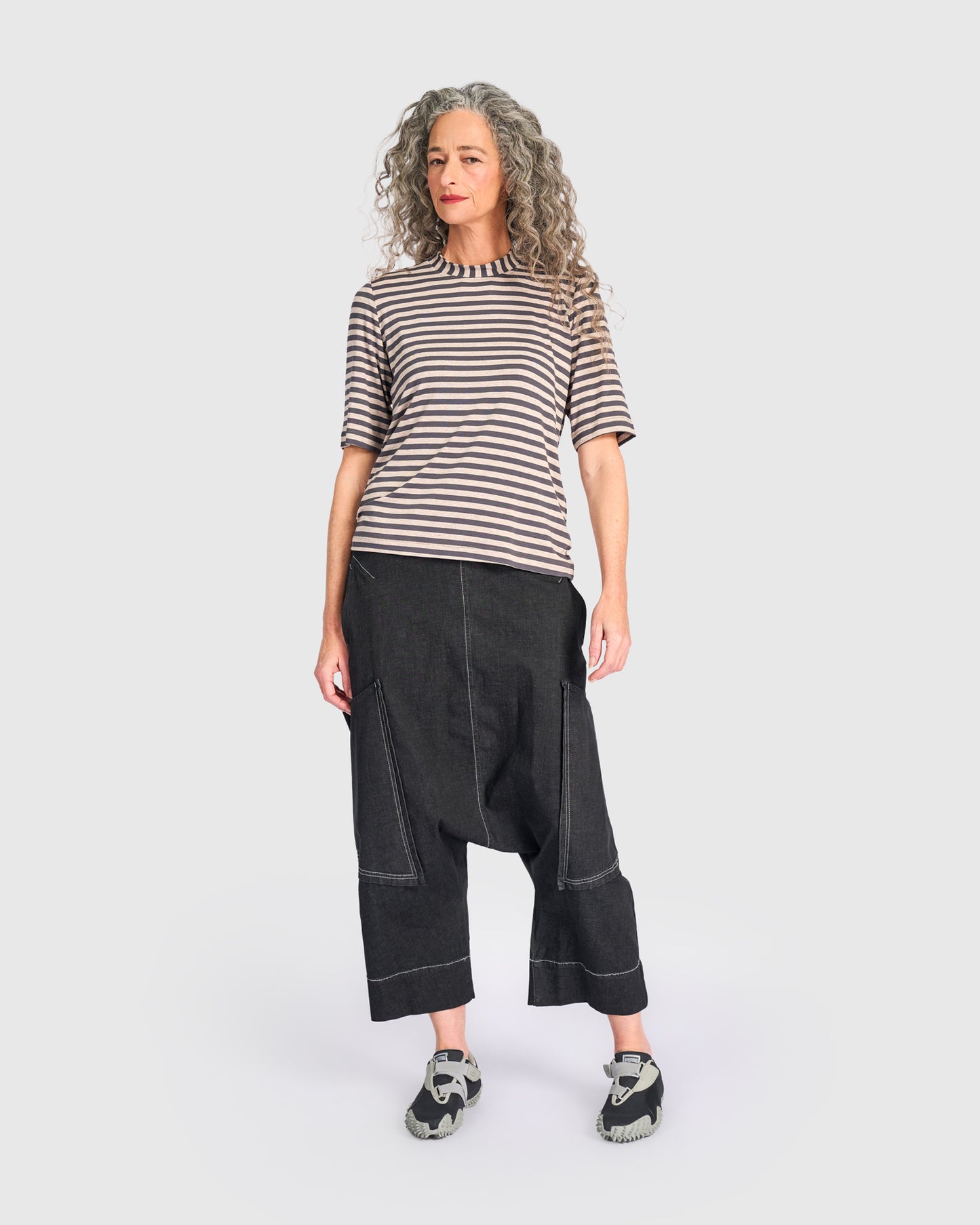 טישירט חמוד אפור פסים