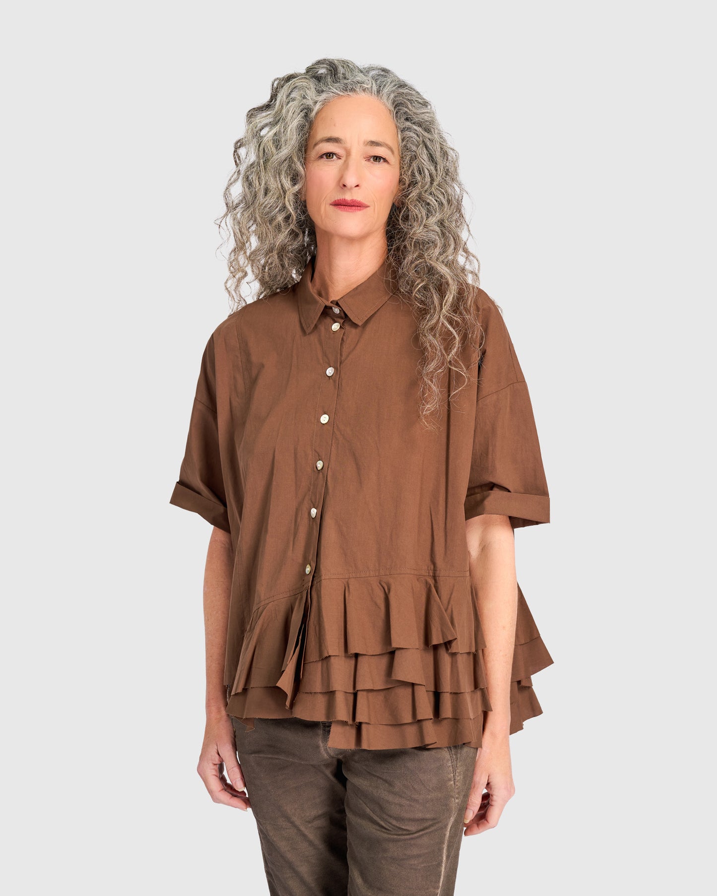 חולצה אורבן וולנים חומה