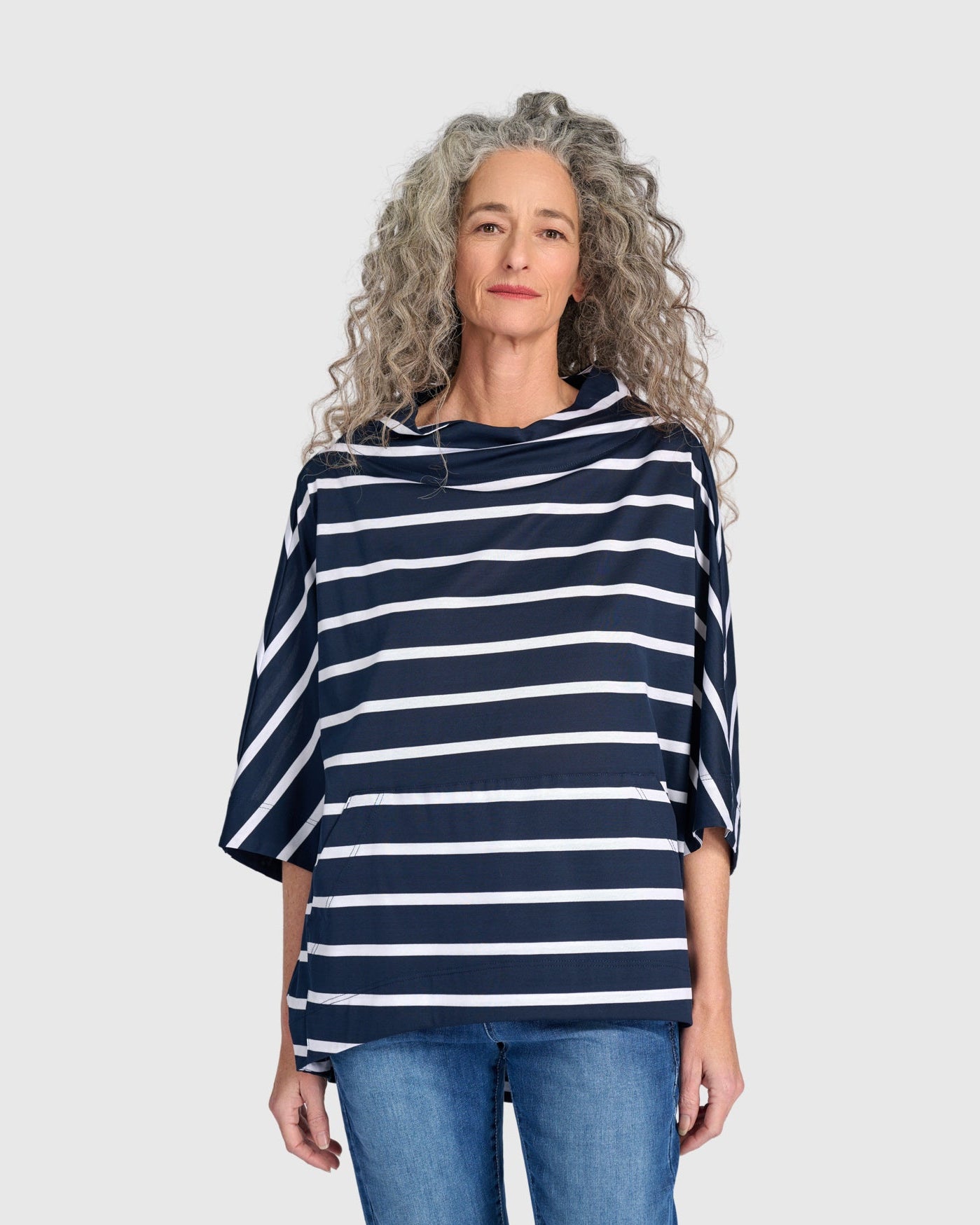 סווטשירט קייצי כחול פסים