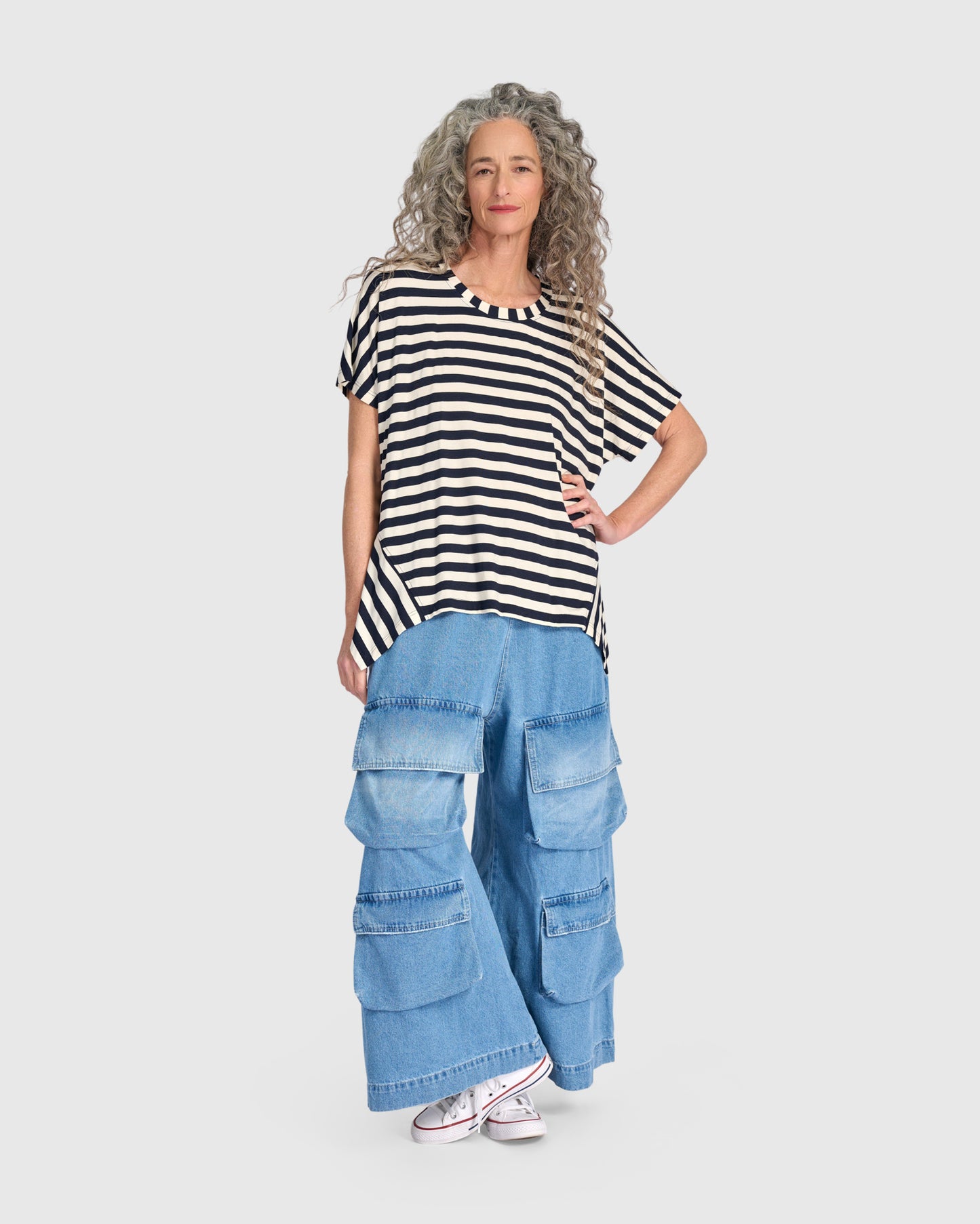 טישירט תלתל פס רחב