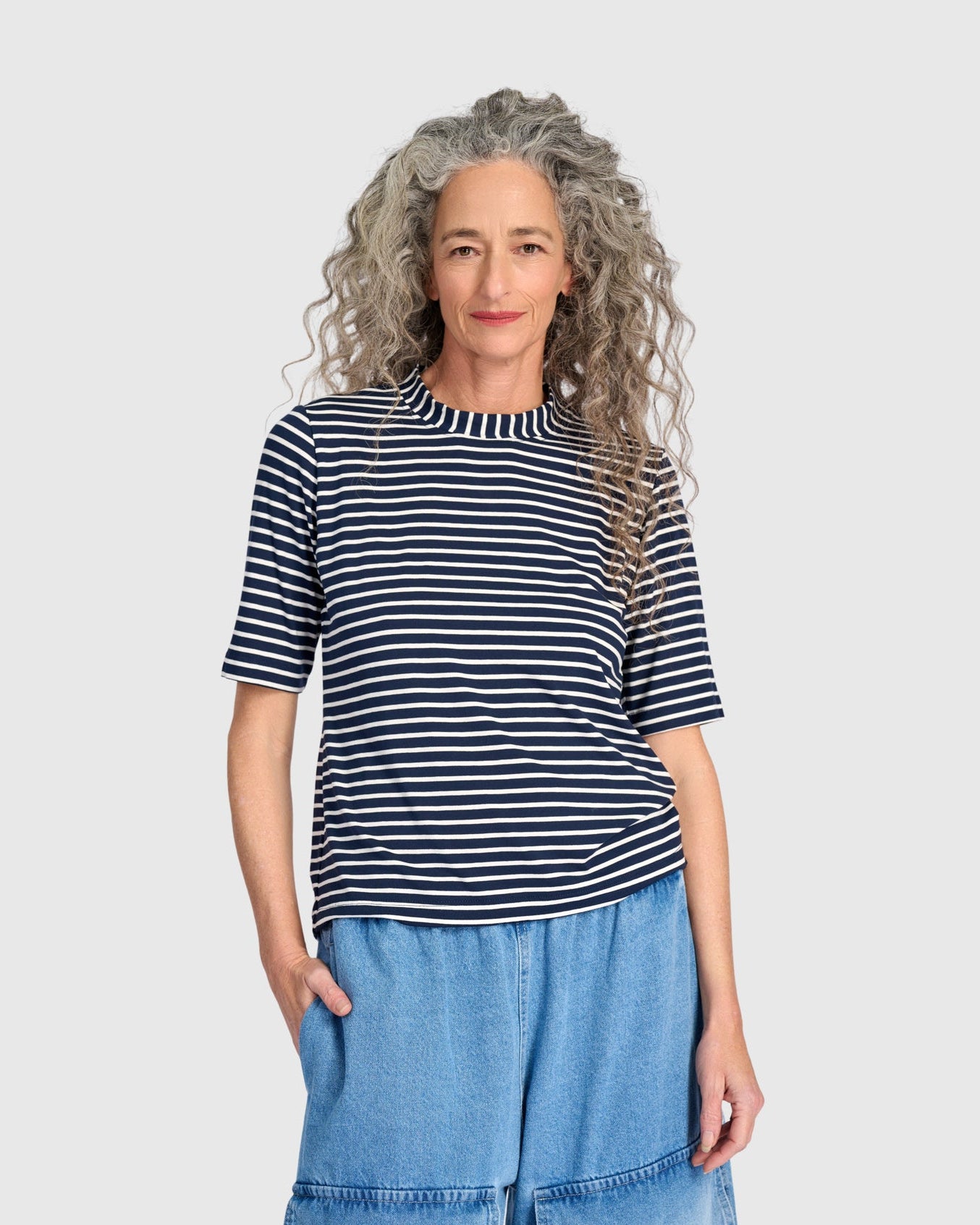 טישירט חמוד פסים נייבי