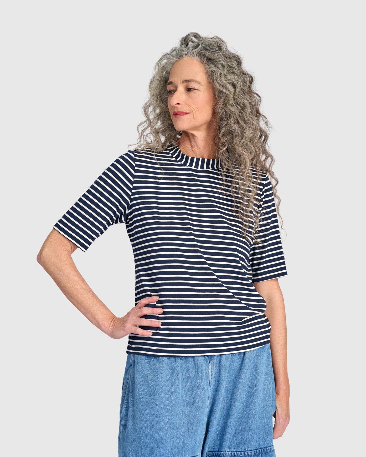 טישירט חמוד פסים נייבי