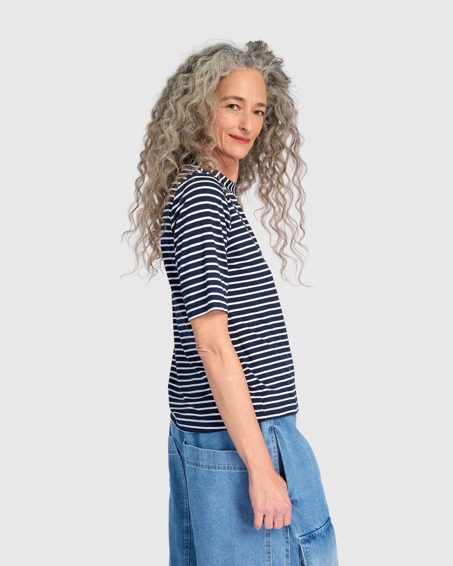 טישירט חמוד פסים נייבי