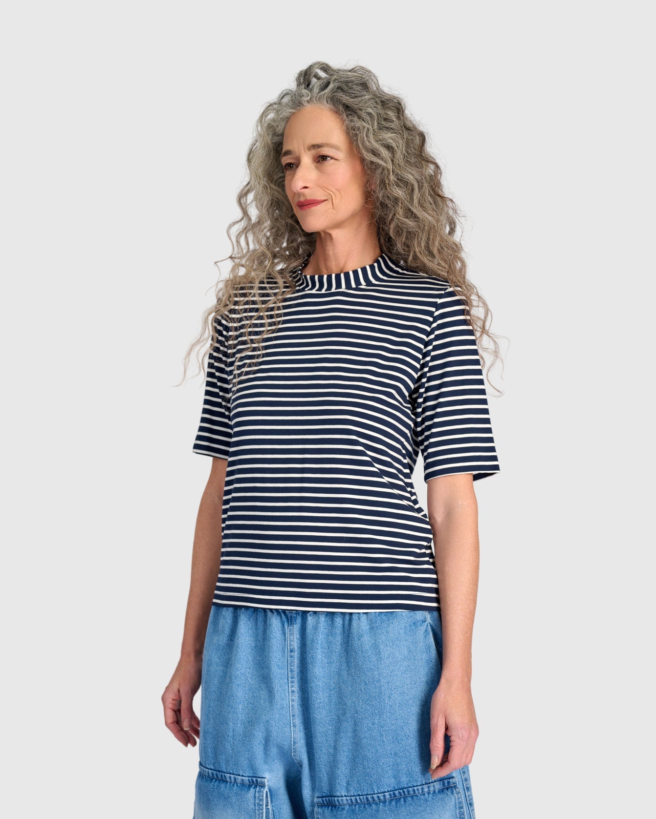 טישירט חמוד פסים נייבי