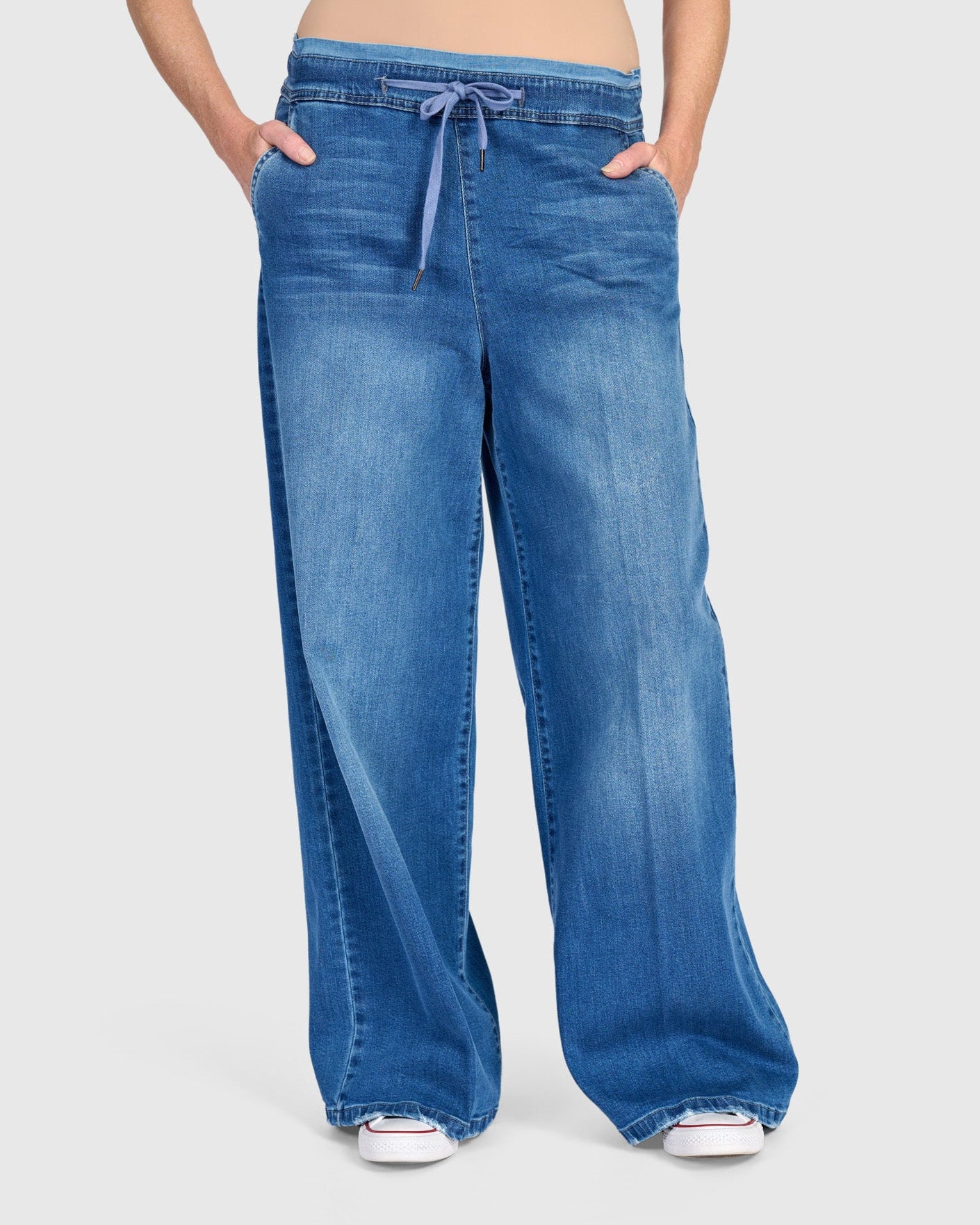 מכנסי גריי רחבים ג'ינס