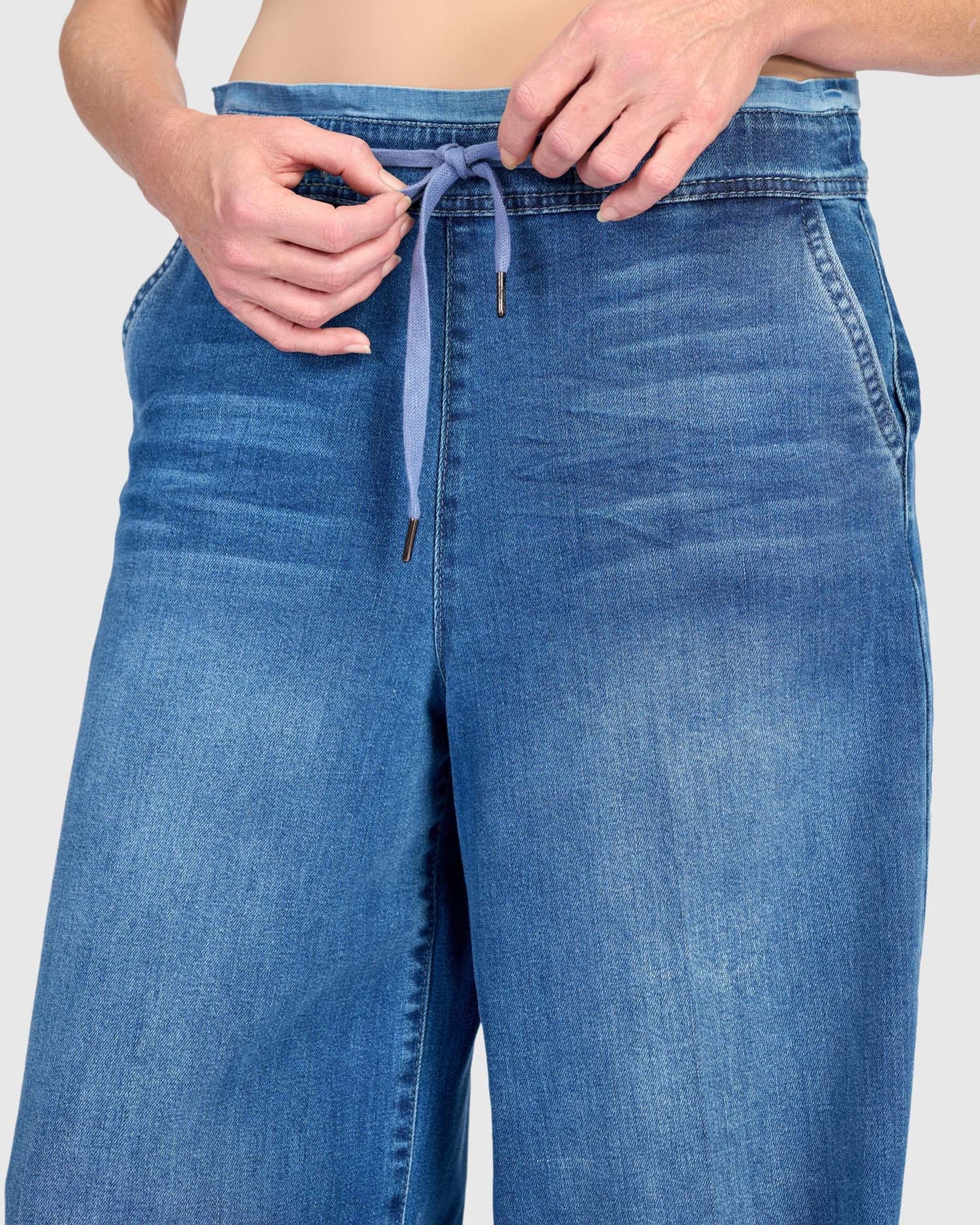 מכנסי גריי רחבים ג'ינס