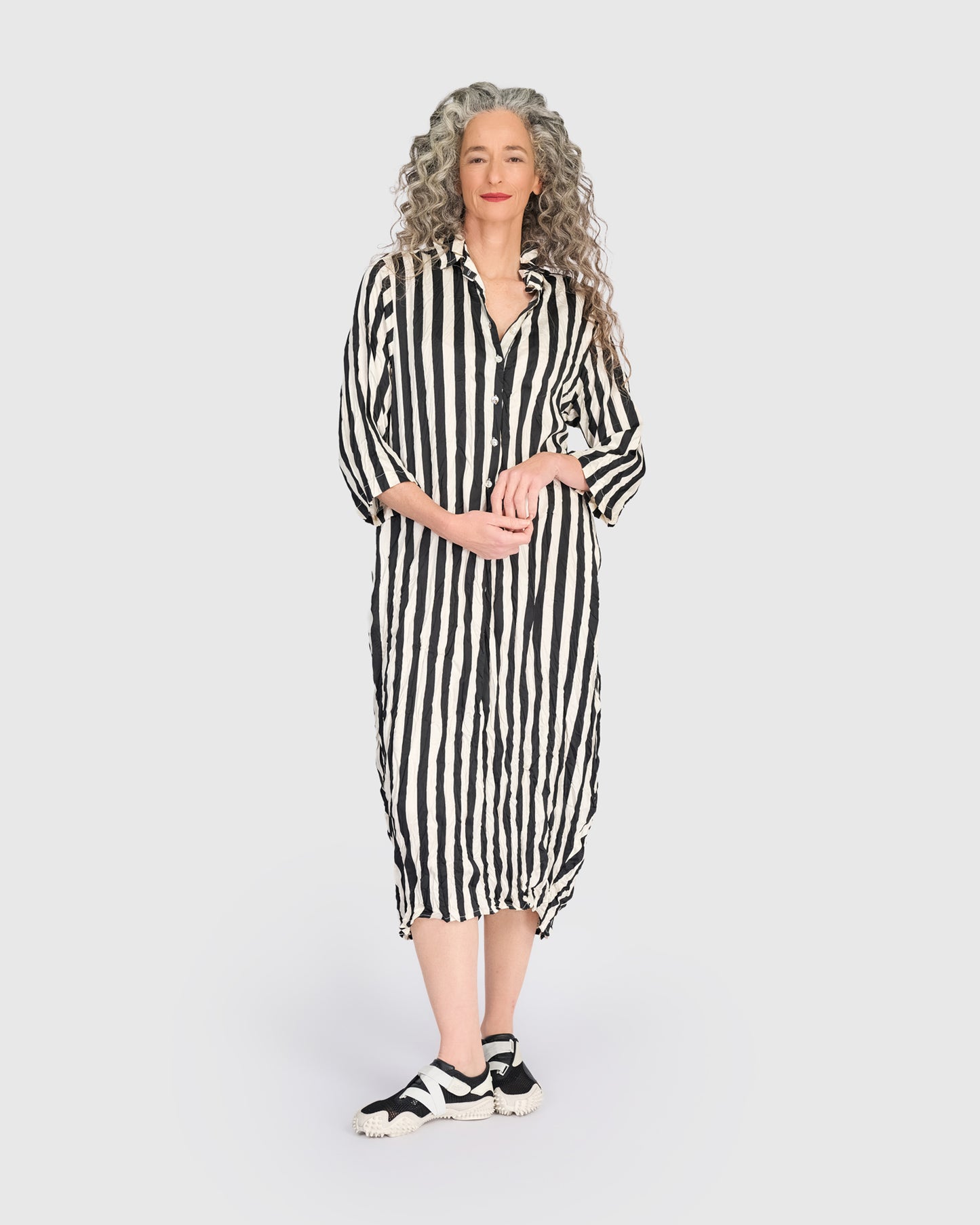 שמלה יוסף פסים שחור לבן