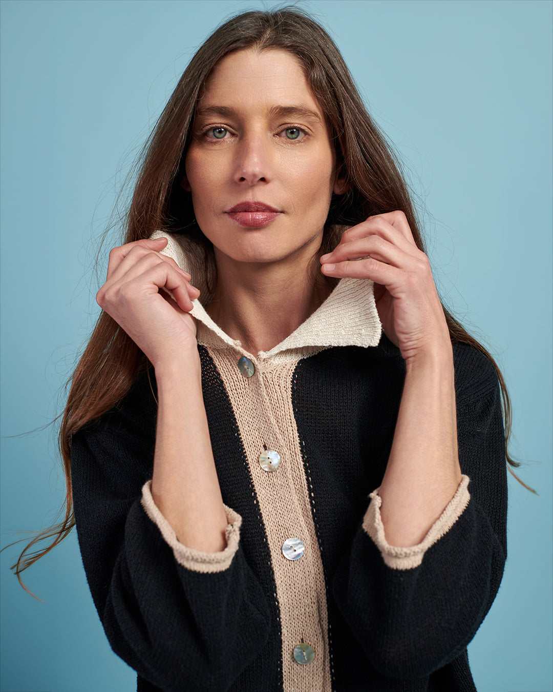 סריג כותנה פולו שחור