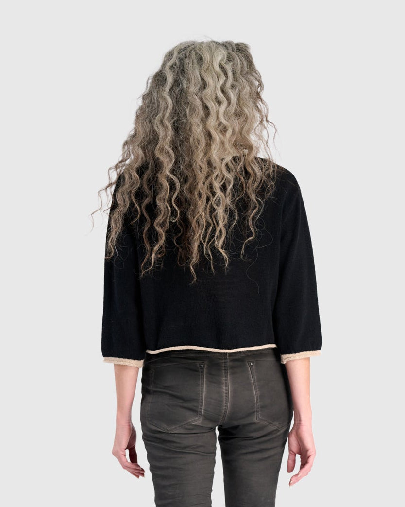 סריג כותנה פולו שחור