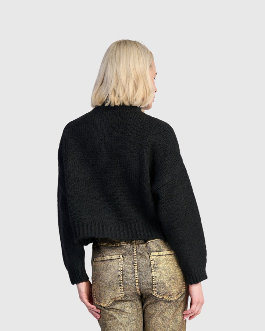 קרדיגן ז'קט כיסים שחור