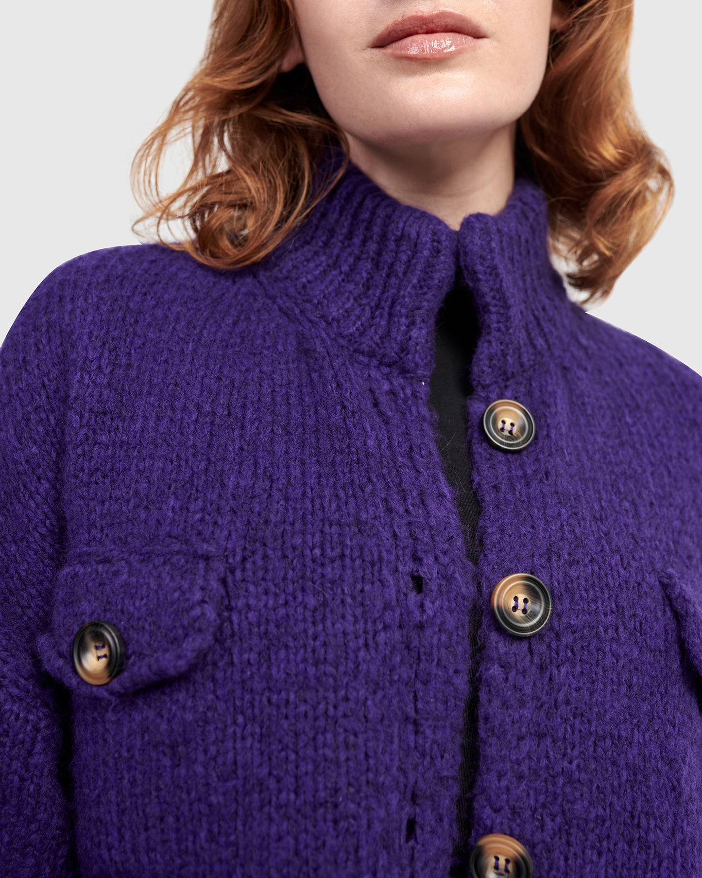 קרדיגן ז'קט כיסים סגלגל