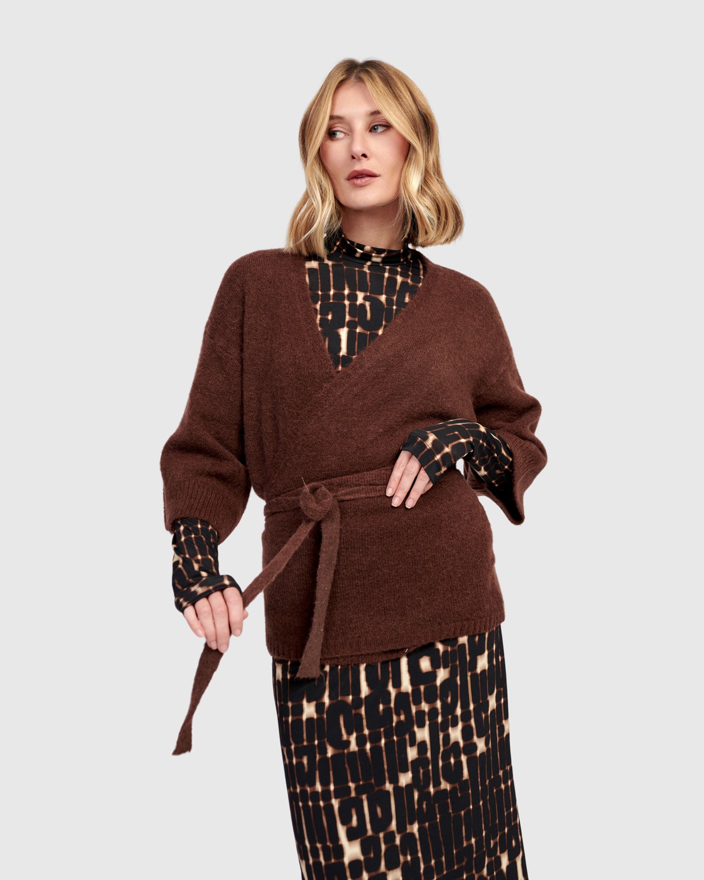 קרדיגן קימונו שוקולד