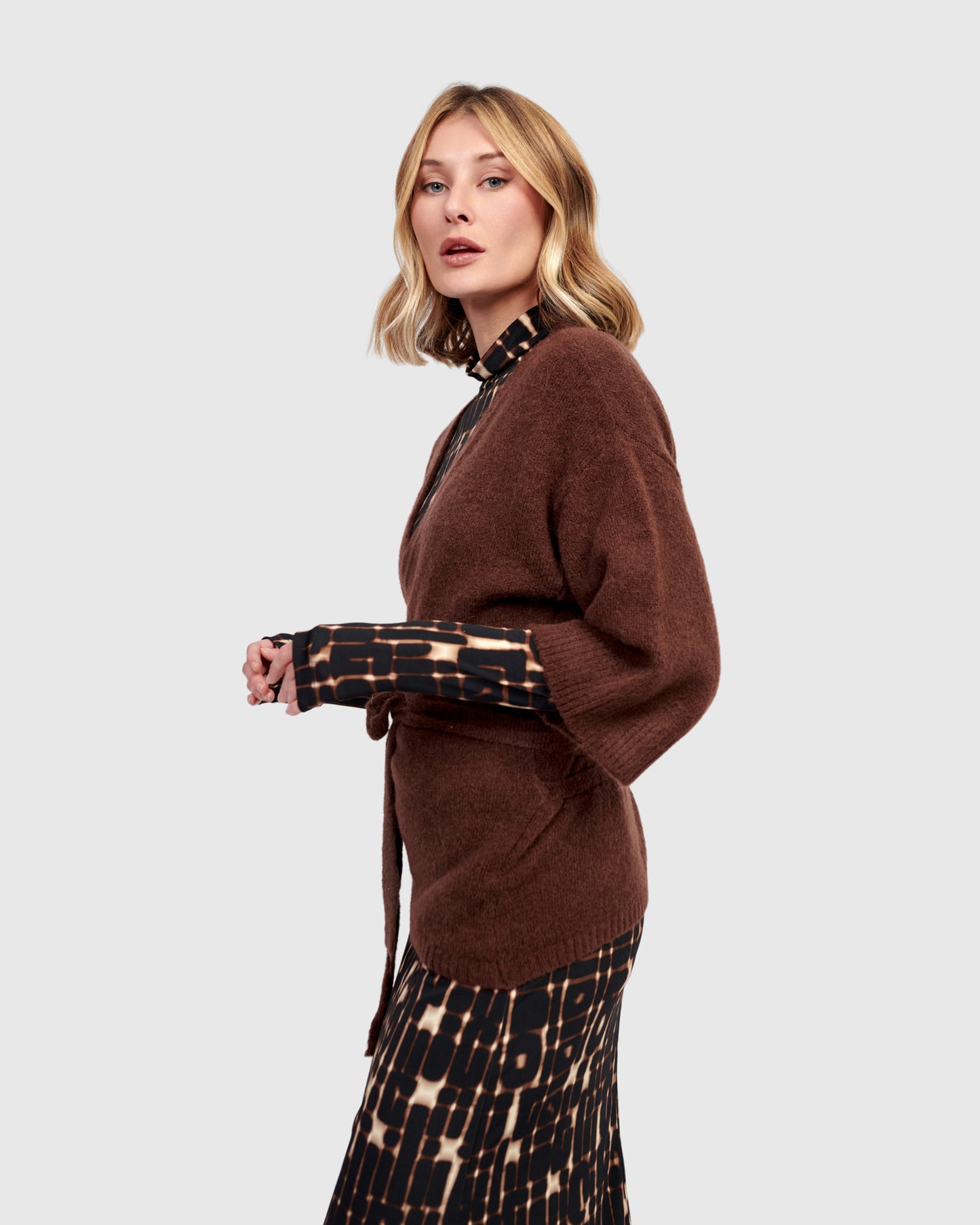 קרדיגן קימונו שוקולד