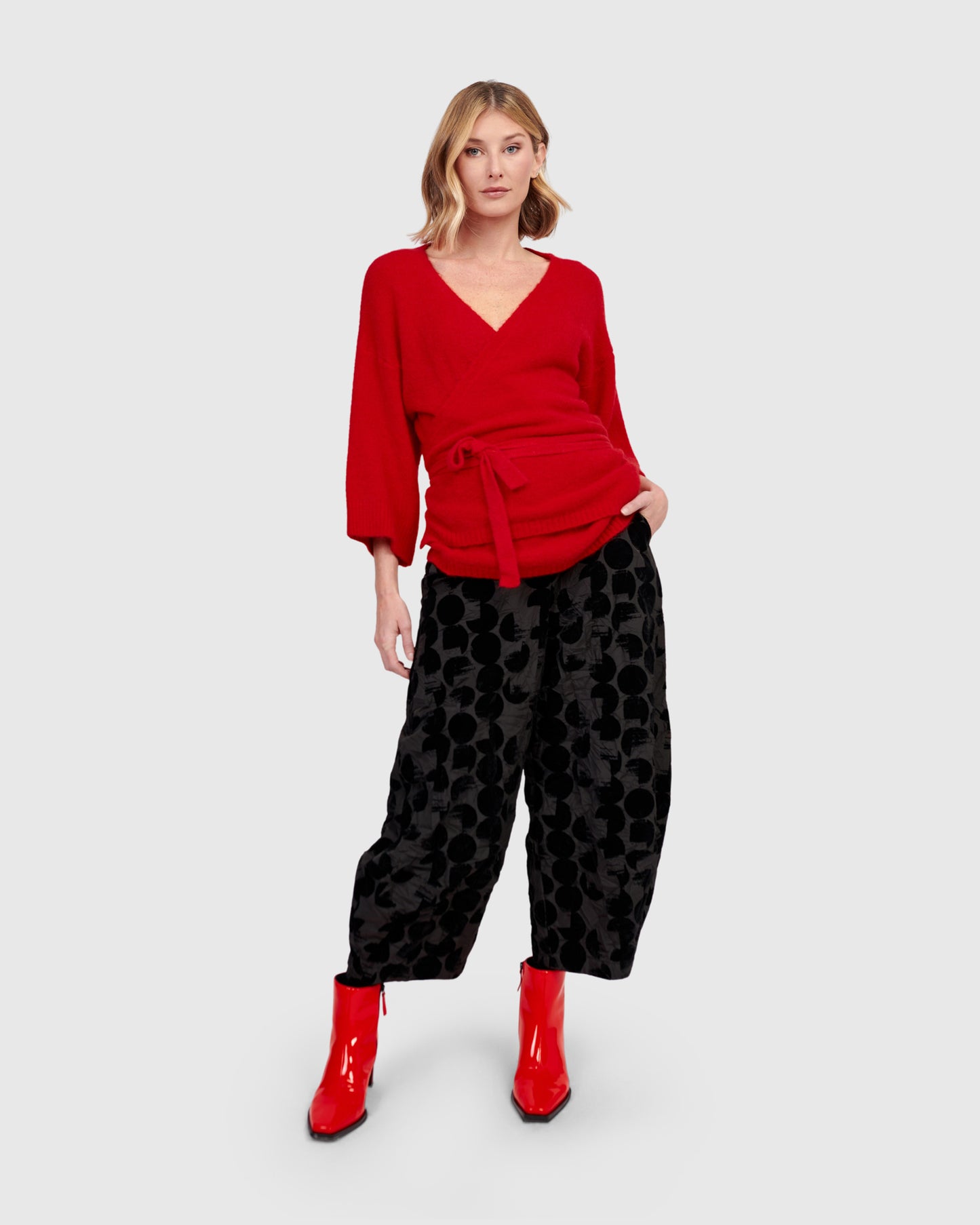 קרדיגן קימונו אדום