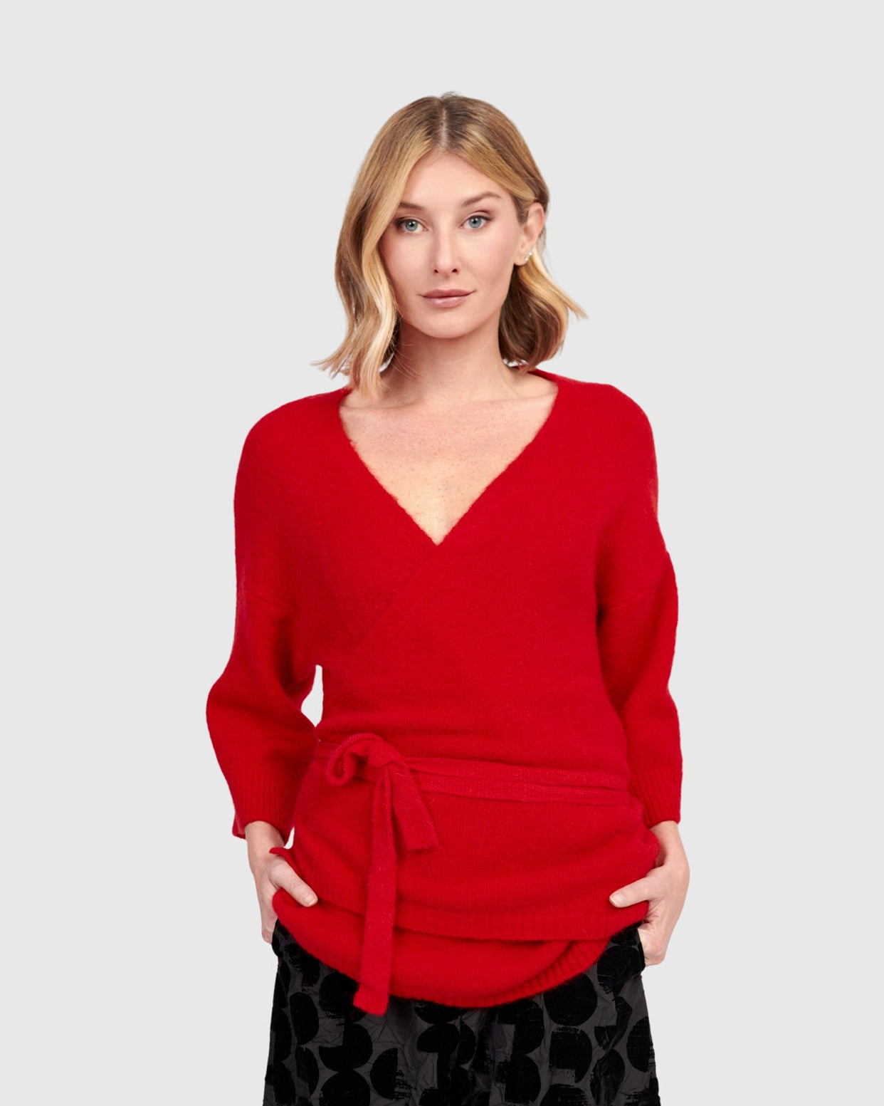 קרדיגן קימונו אדום