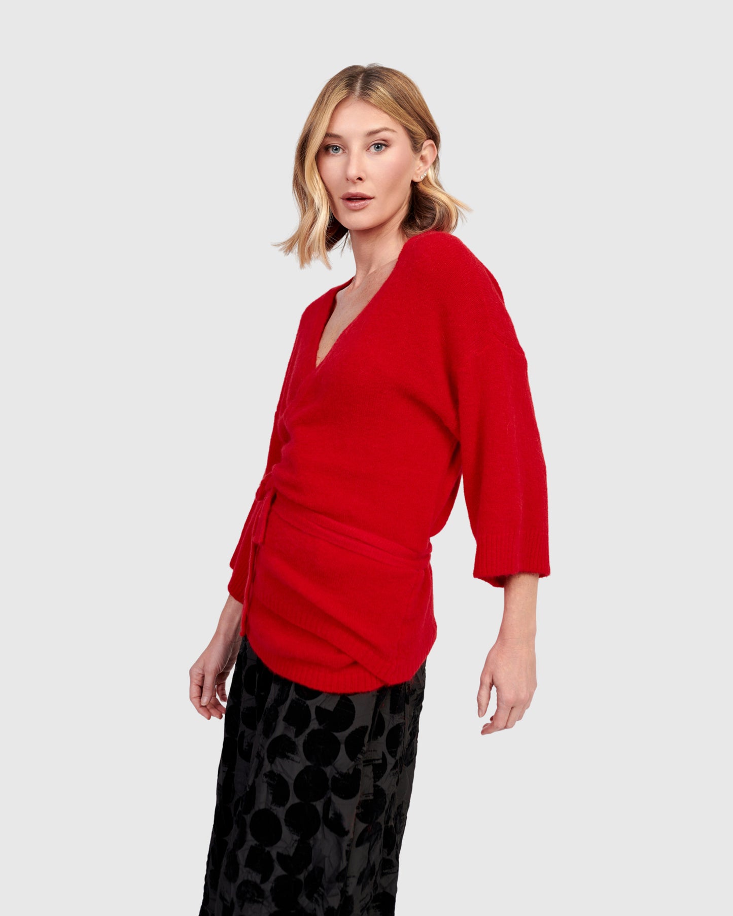 קרדיגן קימונו אדום