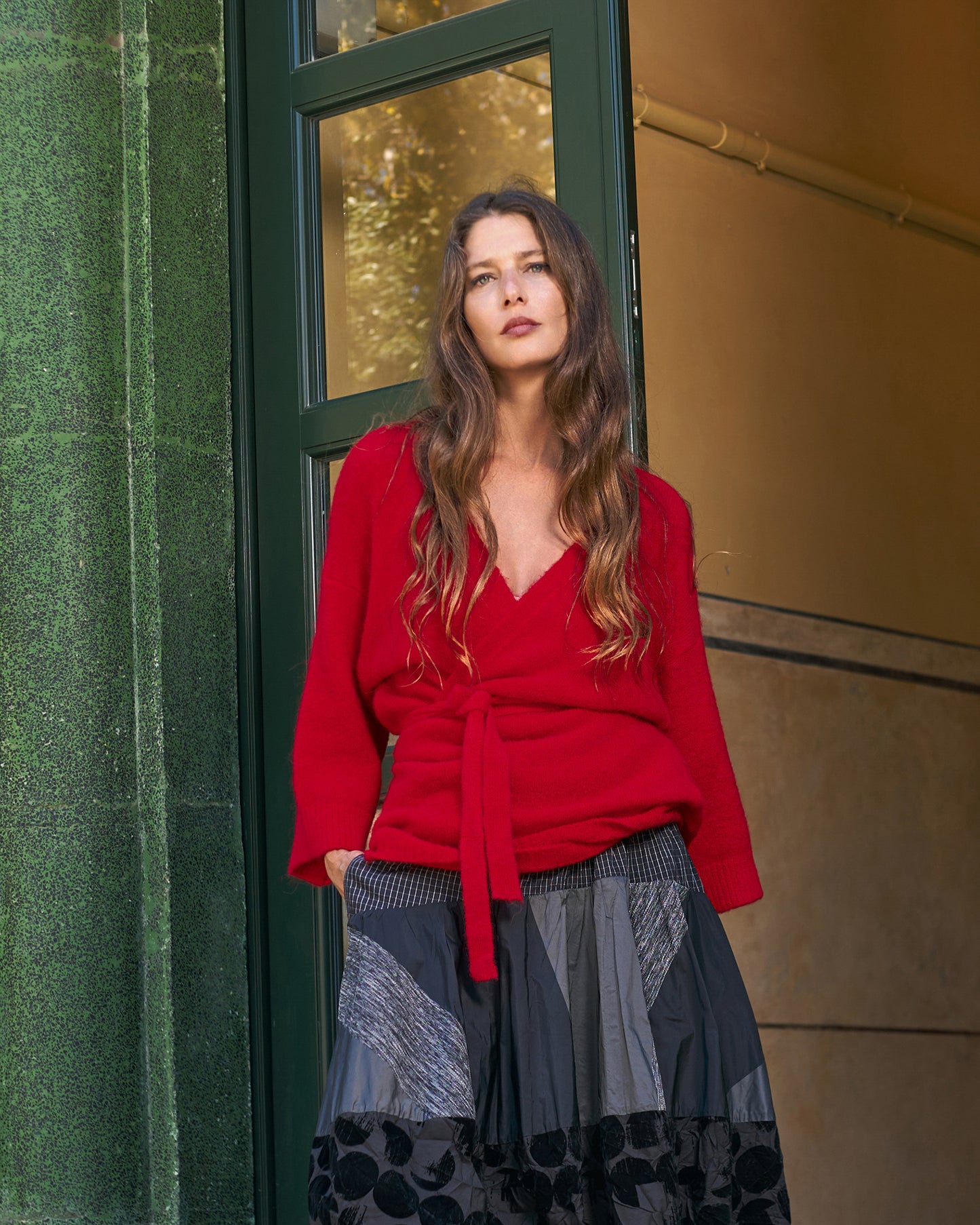 קרדיגן קימונו אדום