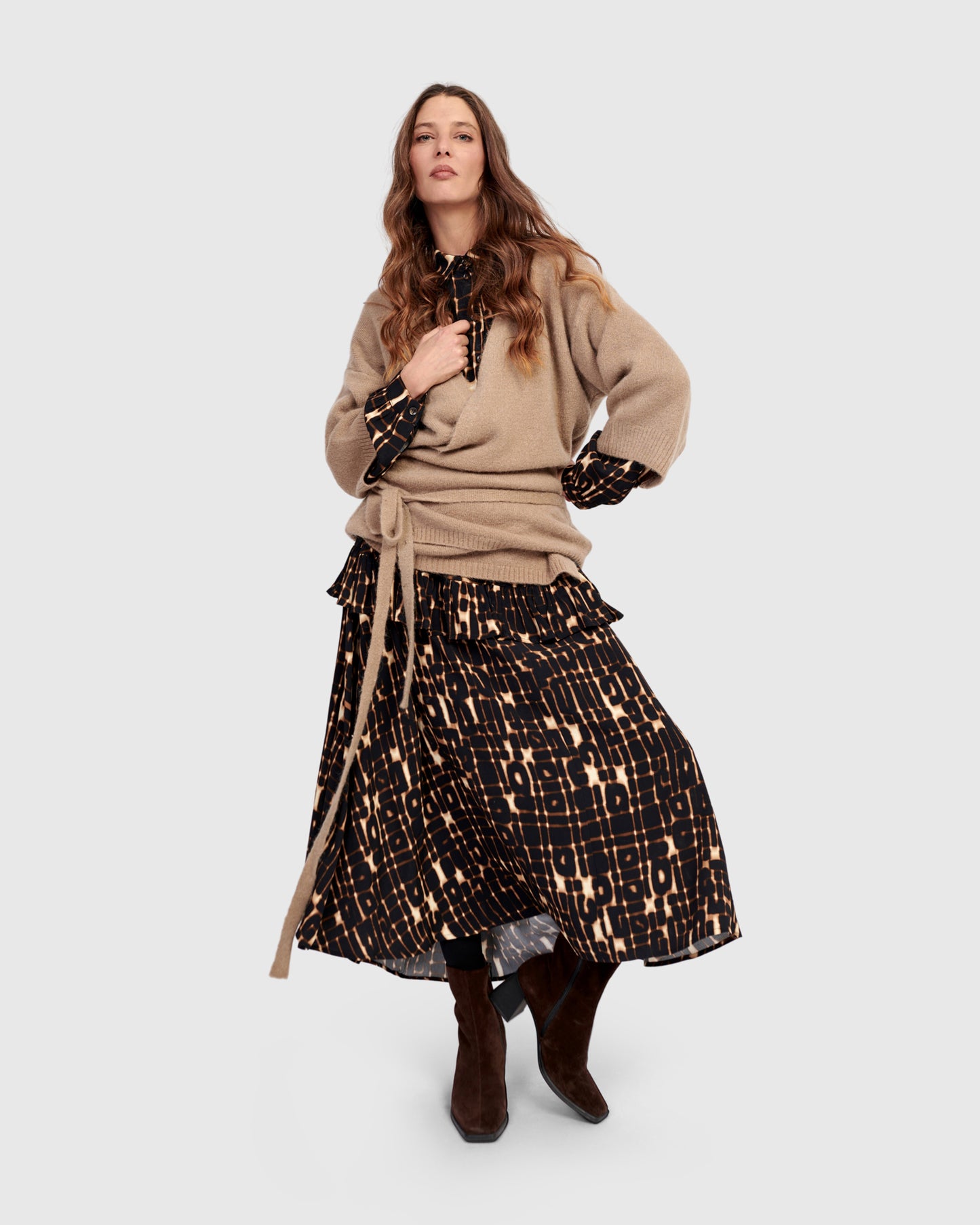 קרדיגן קימונו חול