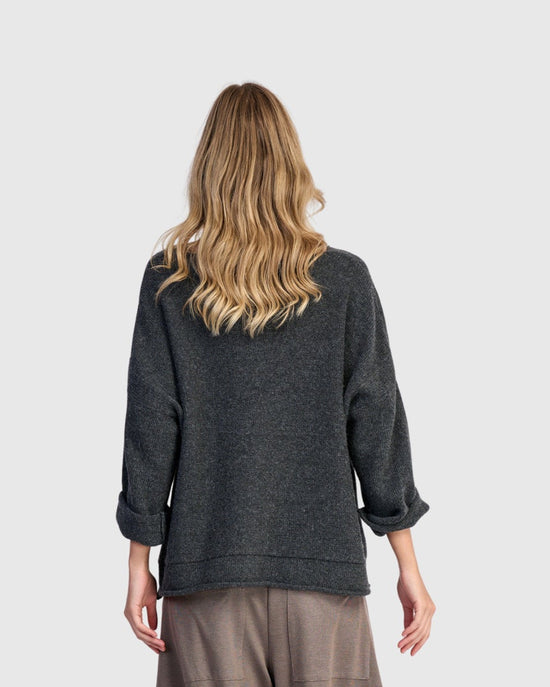 סוודר כיס אפור