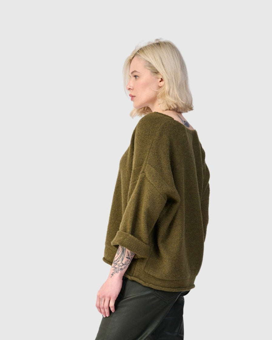 סוודר כיס חאקי