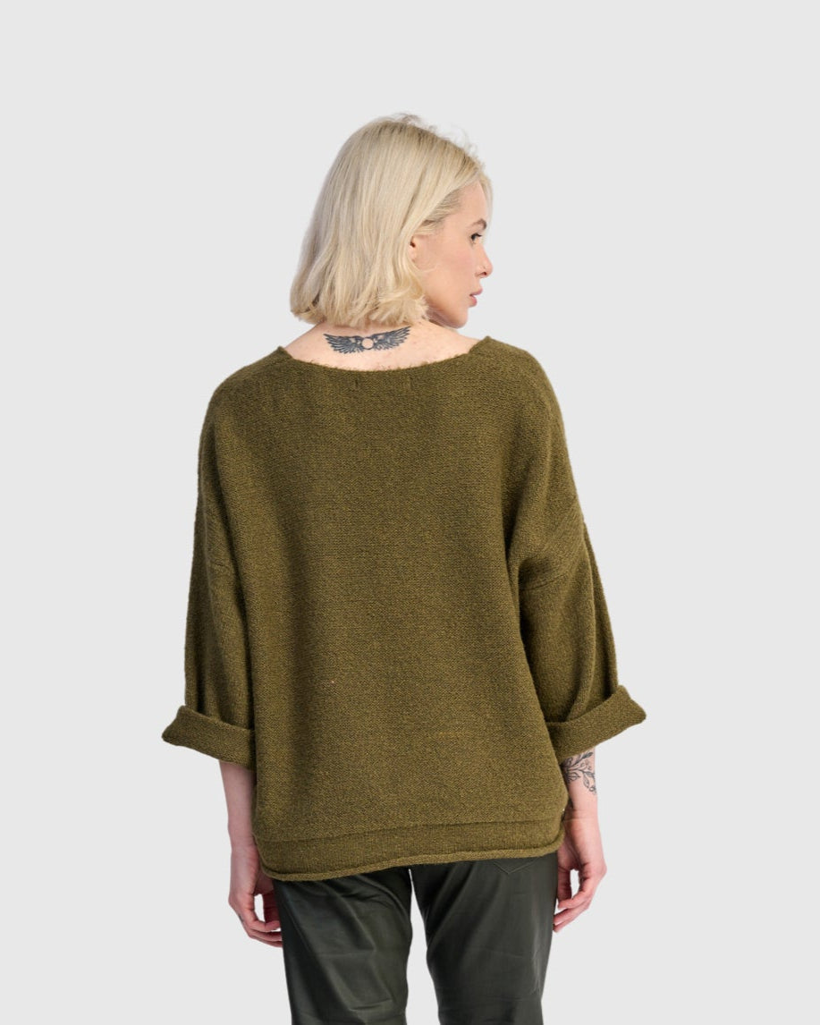 סוודר כיס חאקי