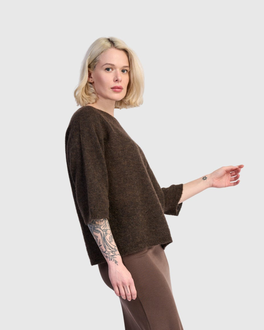 סריג אלפקה קפה