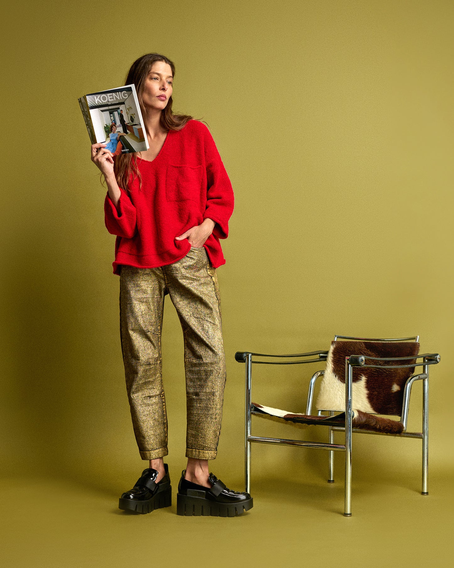 סוודר כיס אדום