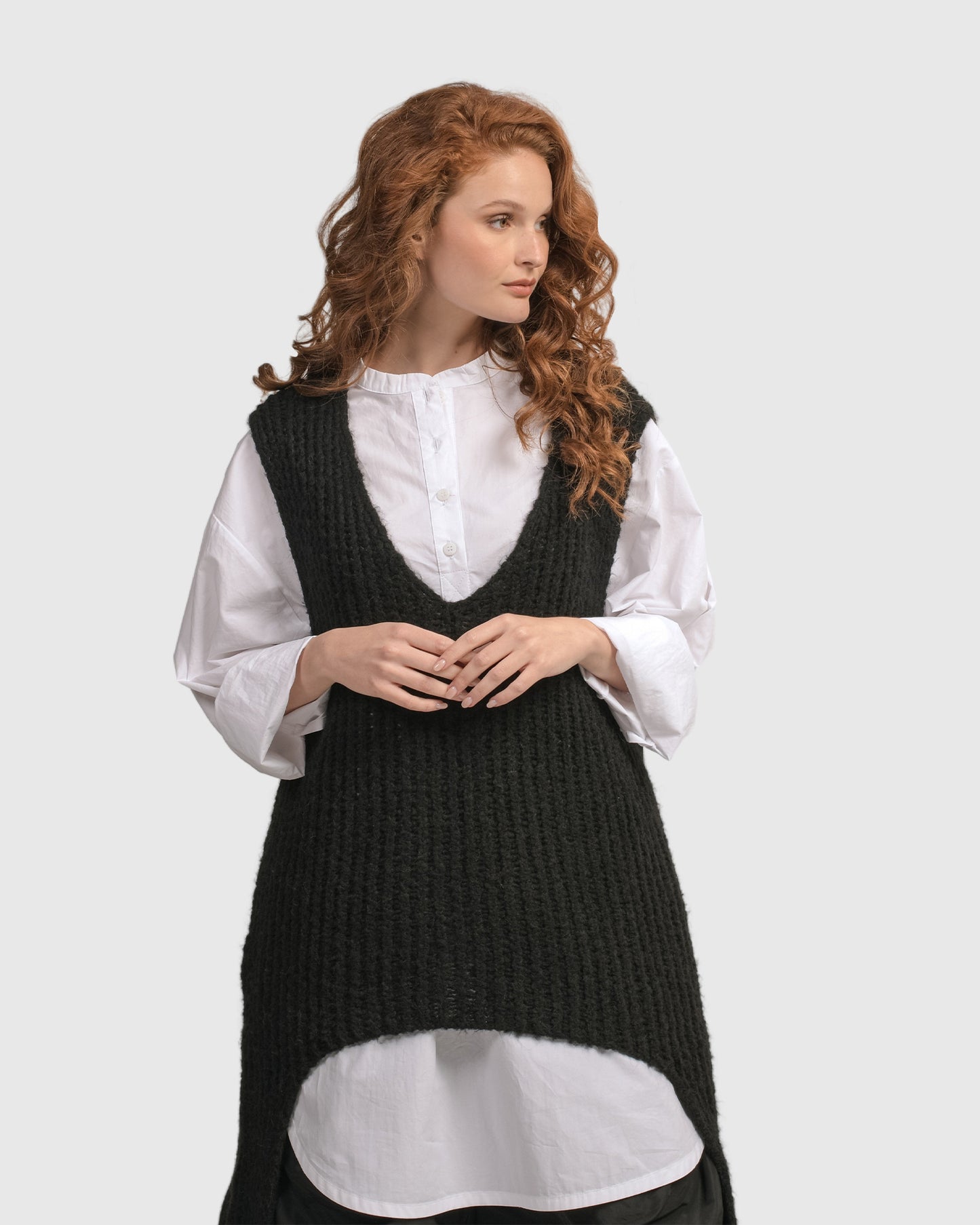 סריג אורבן וסט שחור