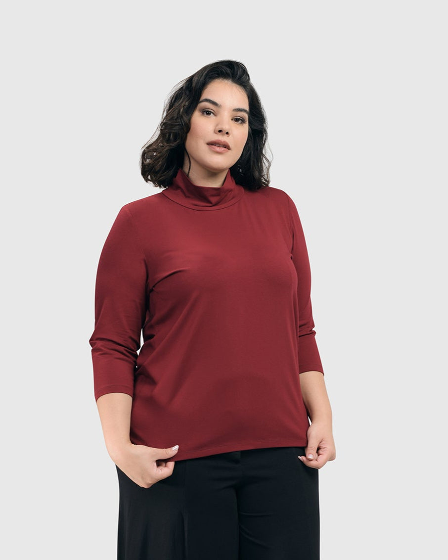 חולצה גולף בורדו