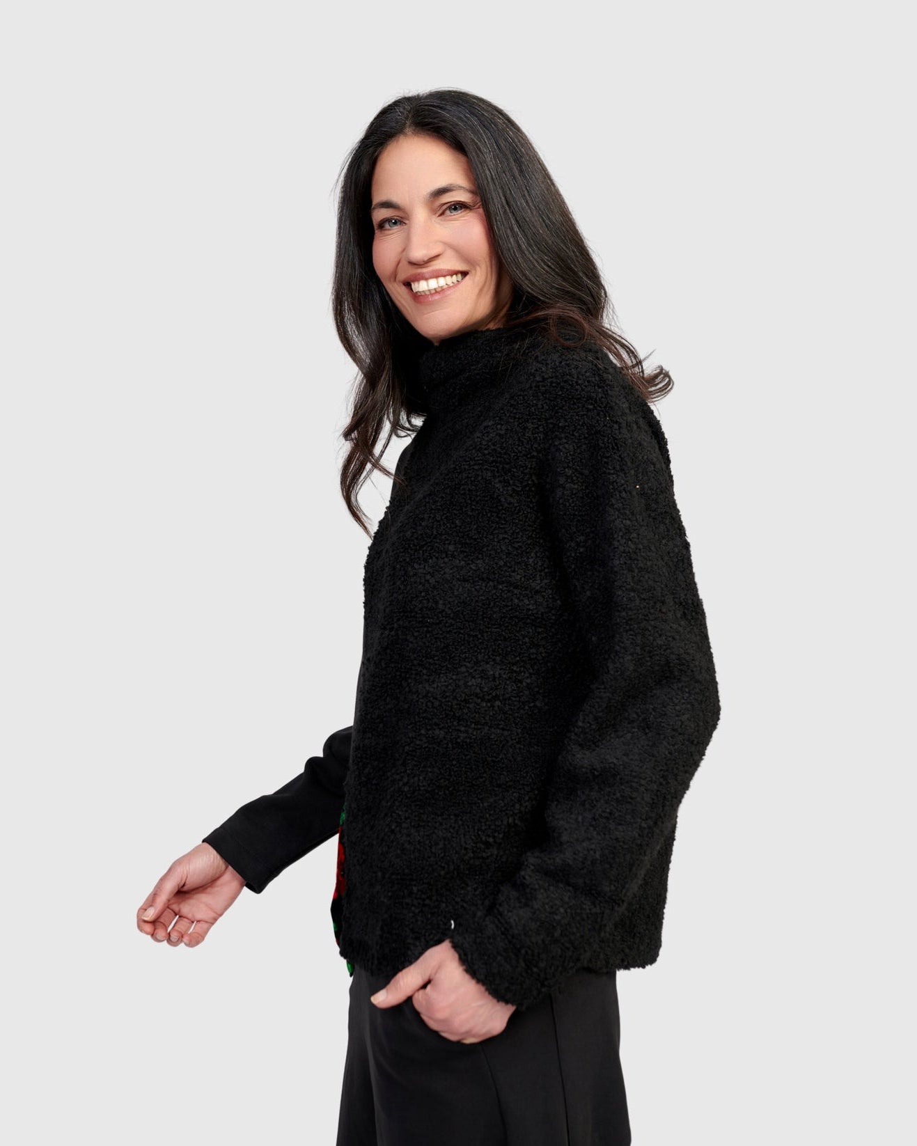 סווטשירט מחולק פרחוני