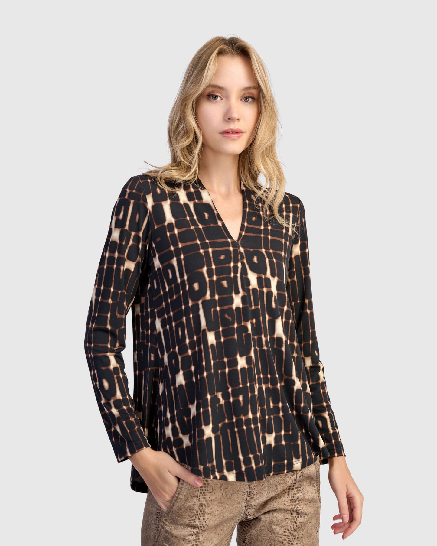 טוניקה דובדבנית מודפסת