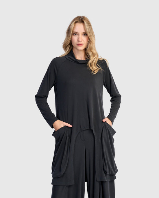 טוניקה קופרו כיסים שחורה